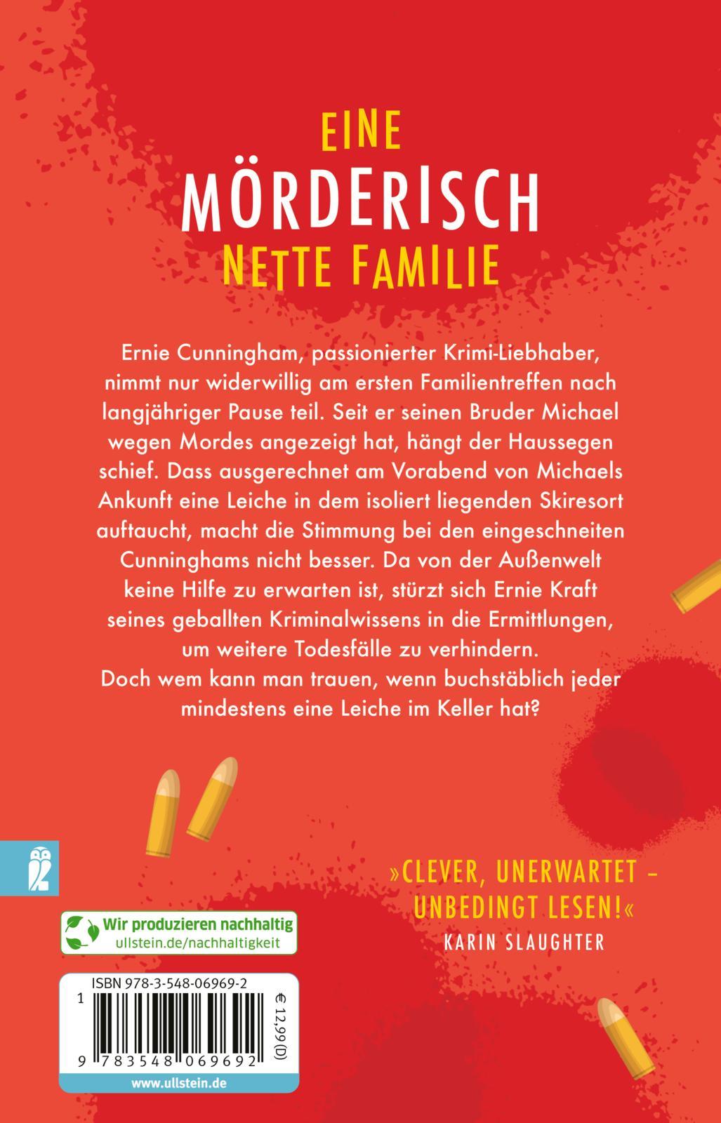 Rückseitencover Die mörderischen Cunninghams. Irgendwen haben wir doch alle auf dem Gewissen