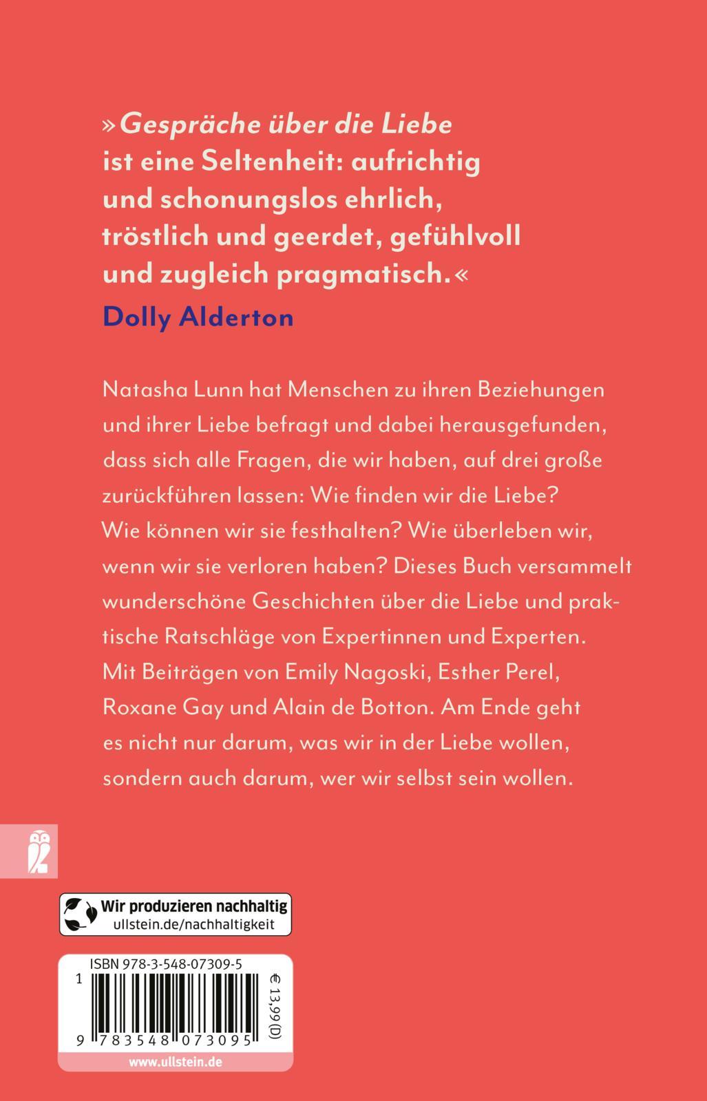 Rückseitencover Gespräche über die Liebe