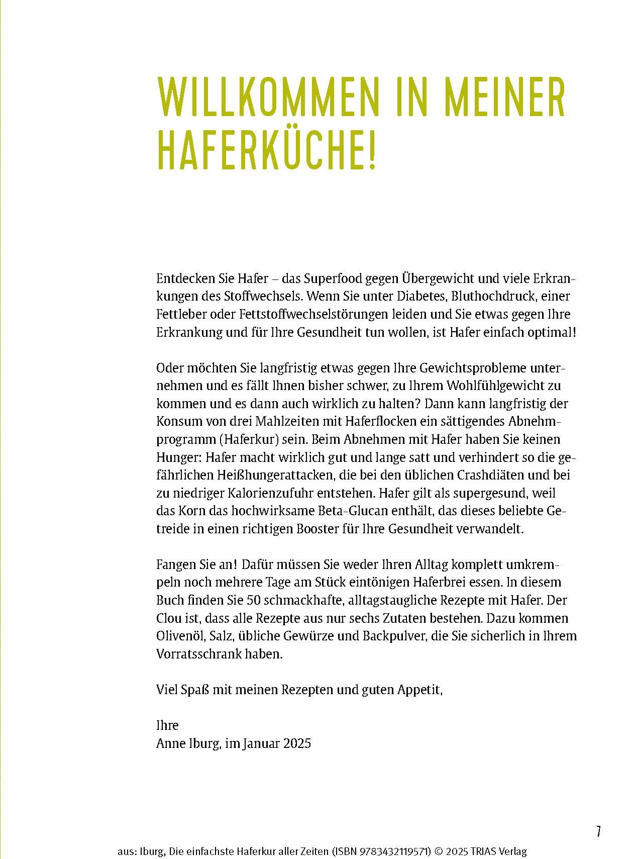 Beispielinhalt (Bild) Die einfachste Haferkur aller Zeiten