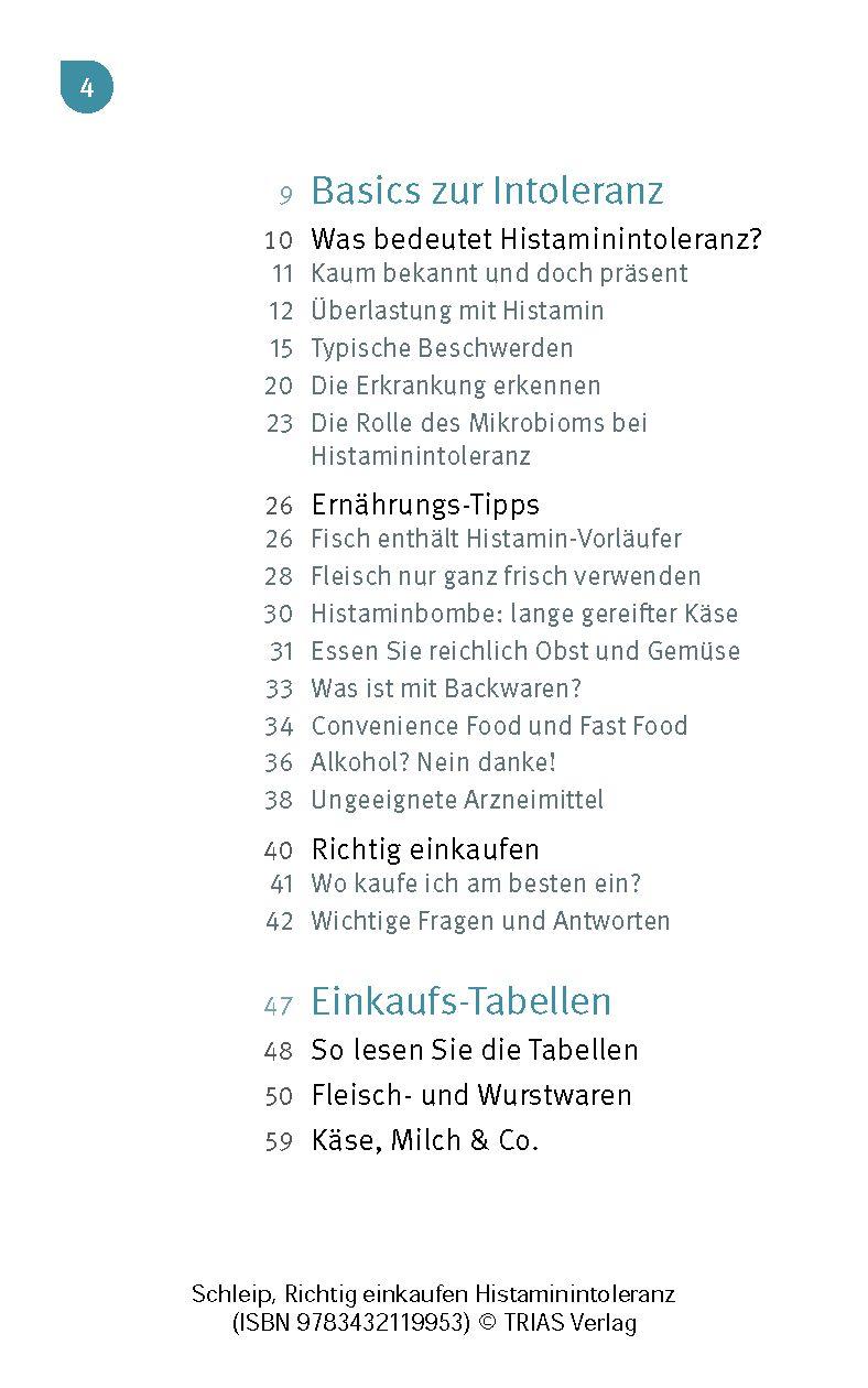 Beispielinhalt (Bild) Richtig einkaufen Histamin-Intoleranz