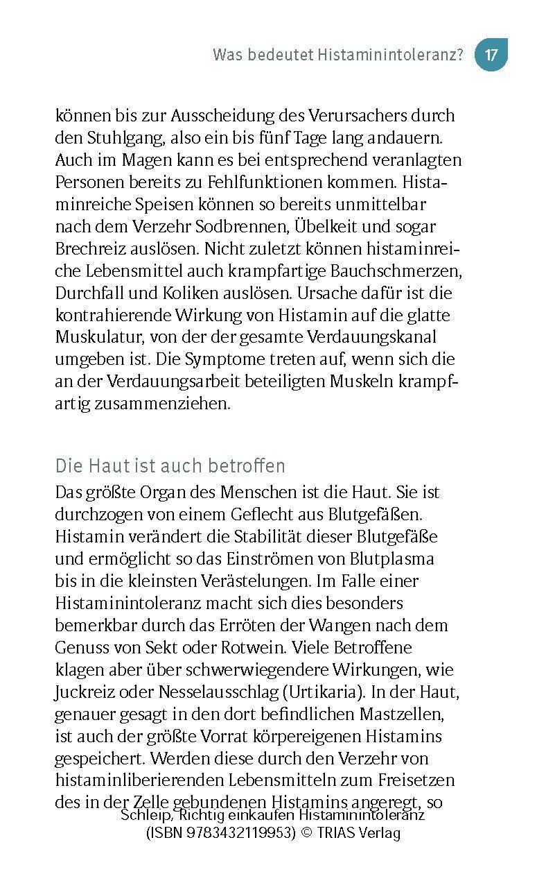 Beispielinhalt (Bild) Richtig einkaufen Histamin-Intoleranz