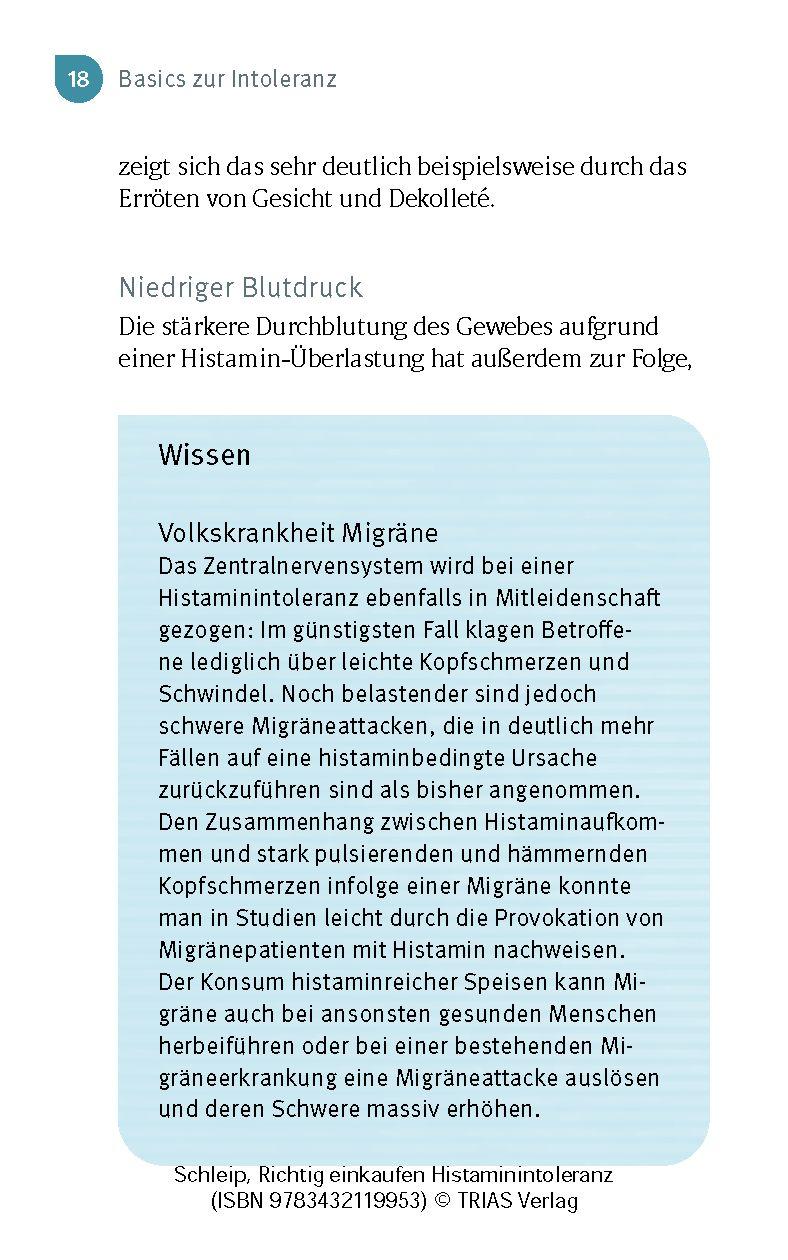 Beispielinhalt (Bild) Richtig einkaufen Histamin-Intoleranz