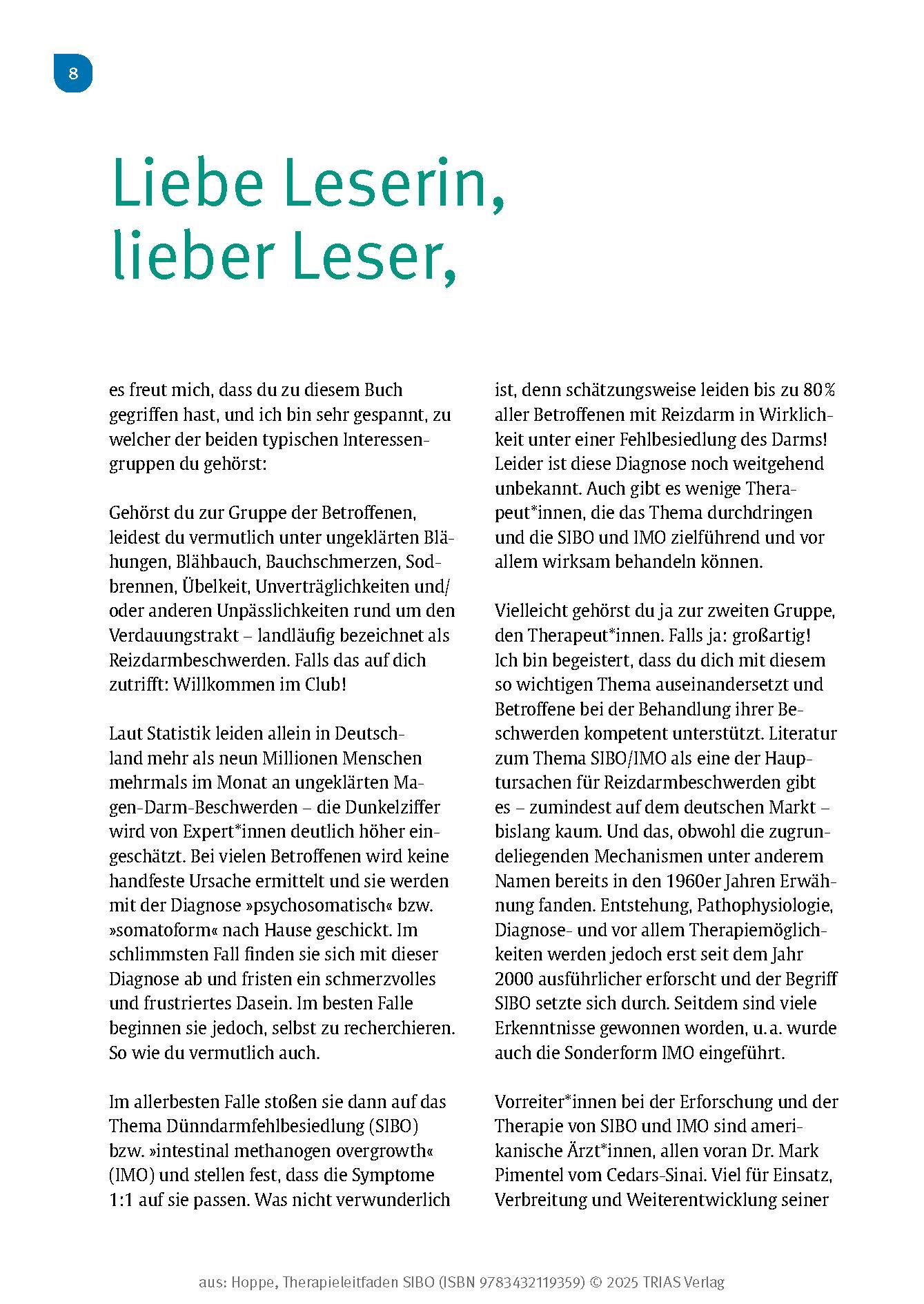Beispielinhalt (Bild) Therapieleitfaden SIBO