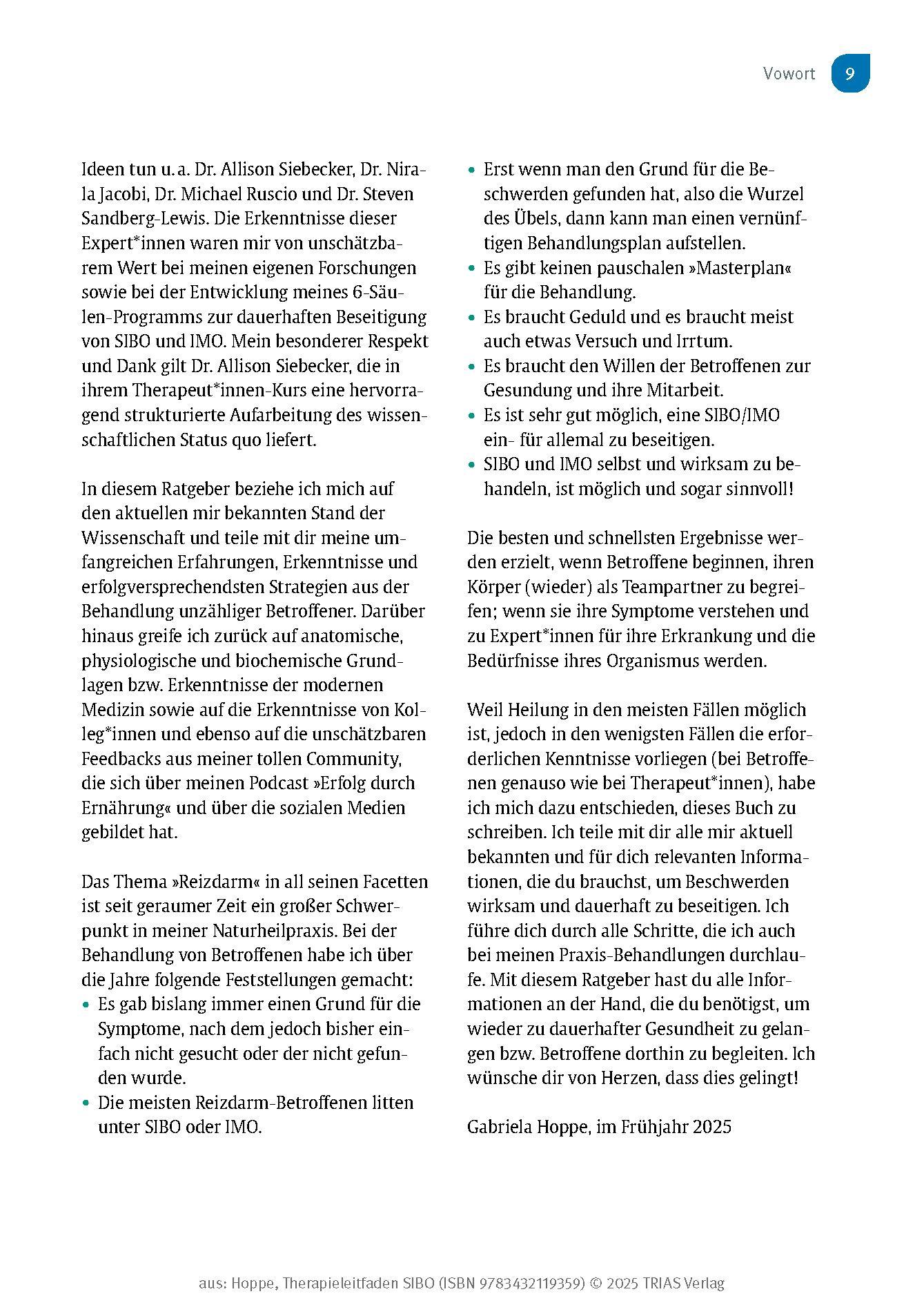 Beispielinhalt (Bild) Therapieleitfaden SIBO