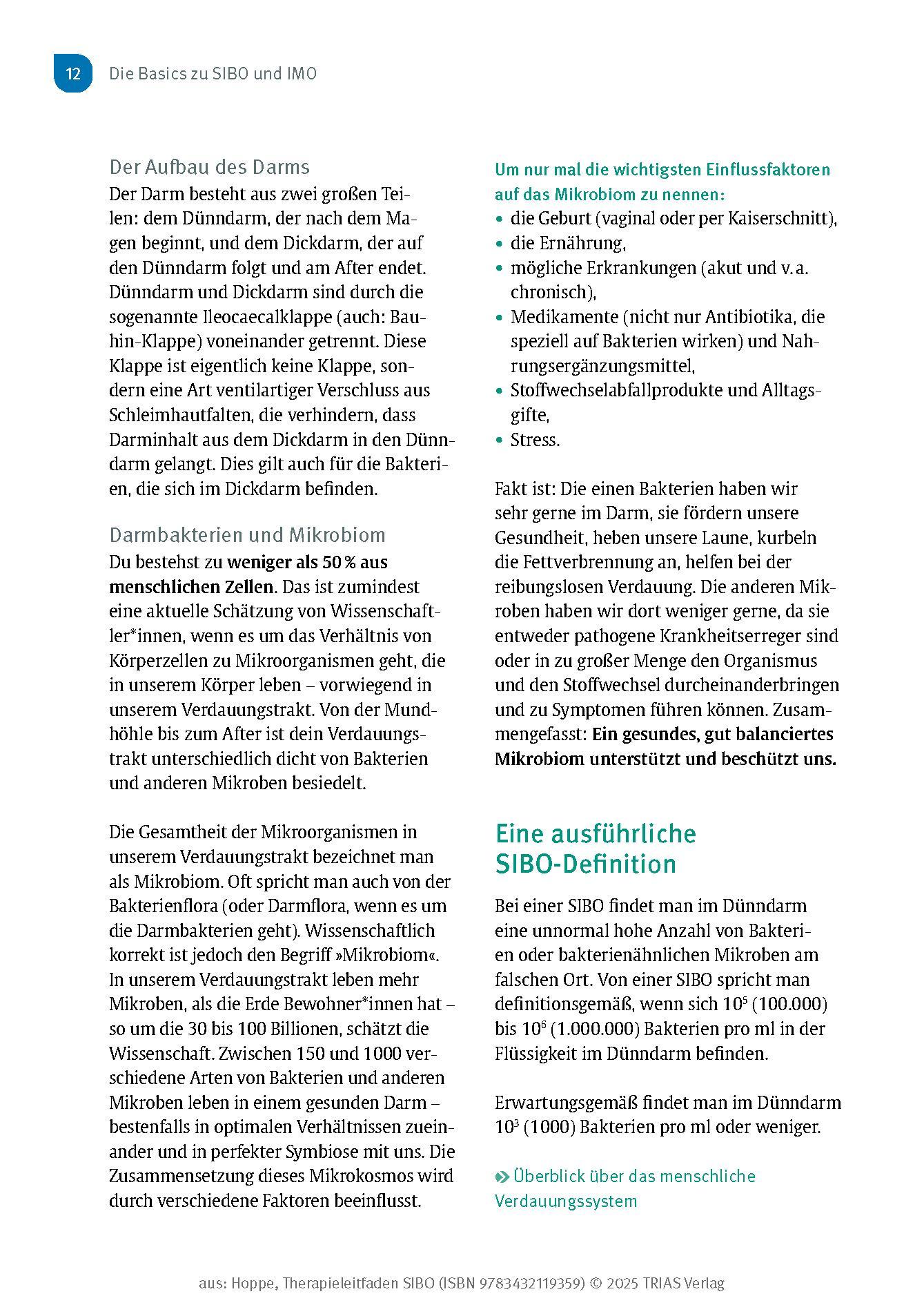 Beispielinhalt (Bild) Therapieleitfaden SIBO