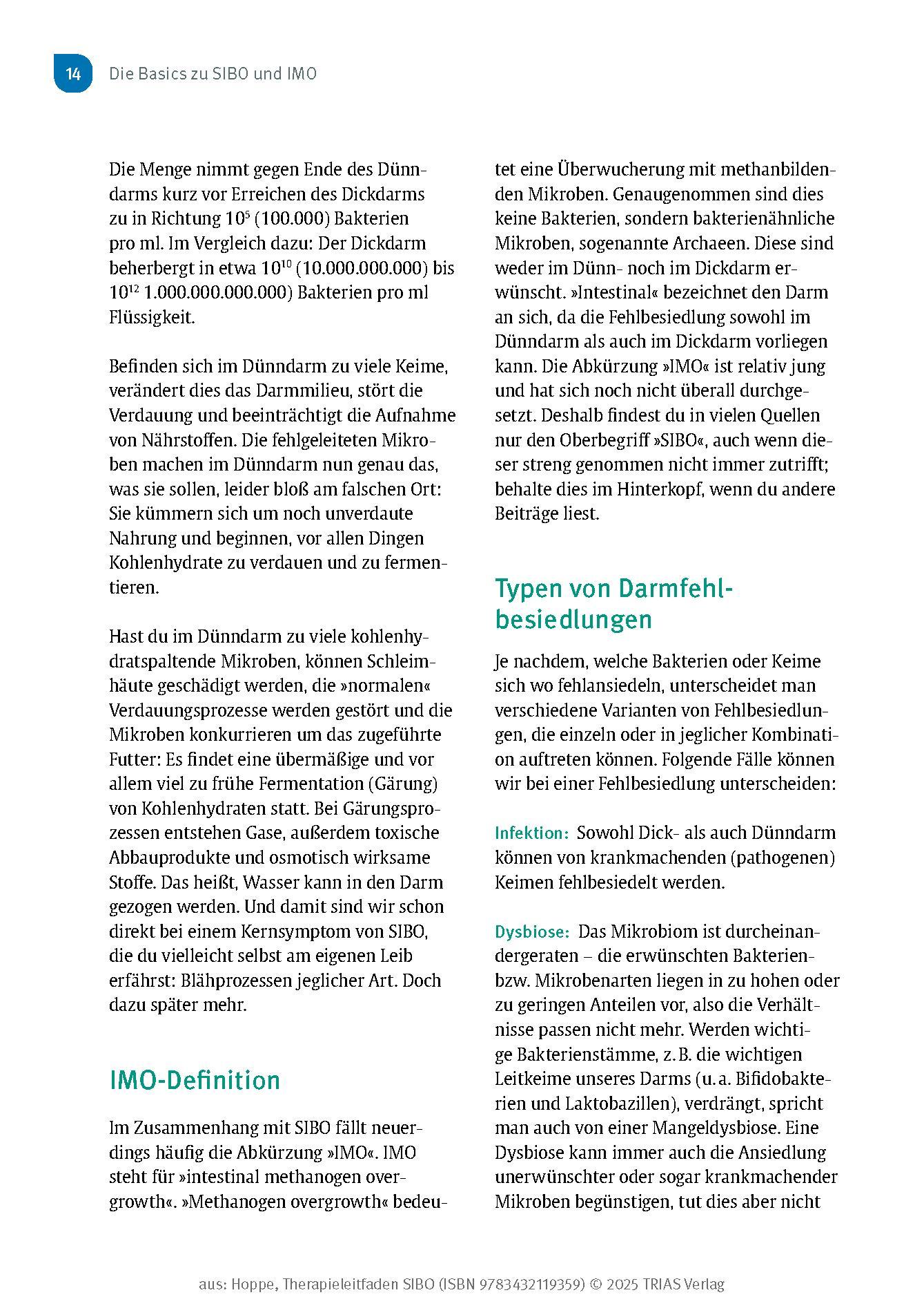 Beispielinhalt (Bild) Therapieleitfaden SIBO