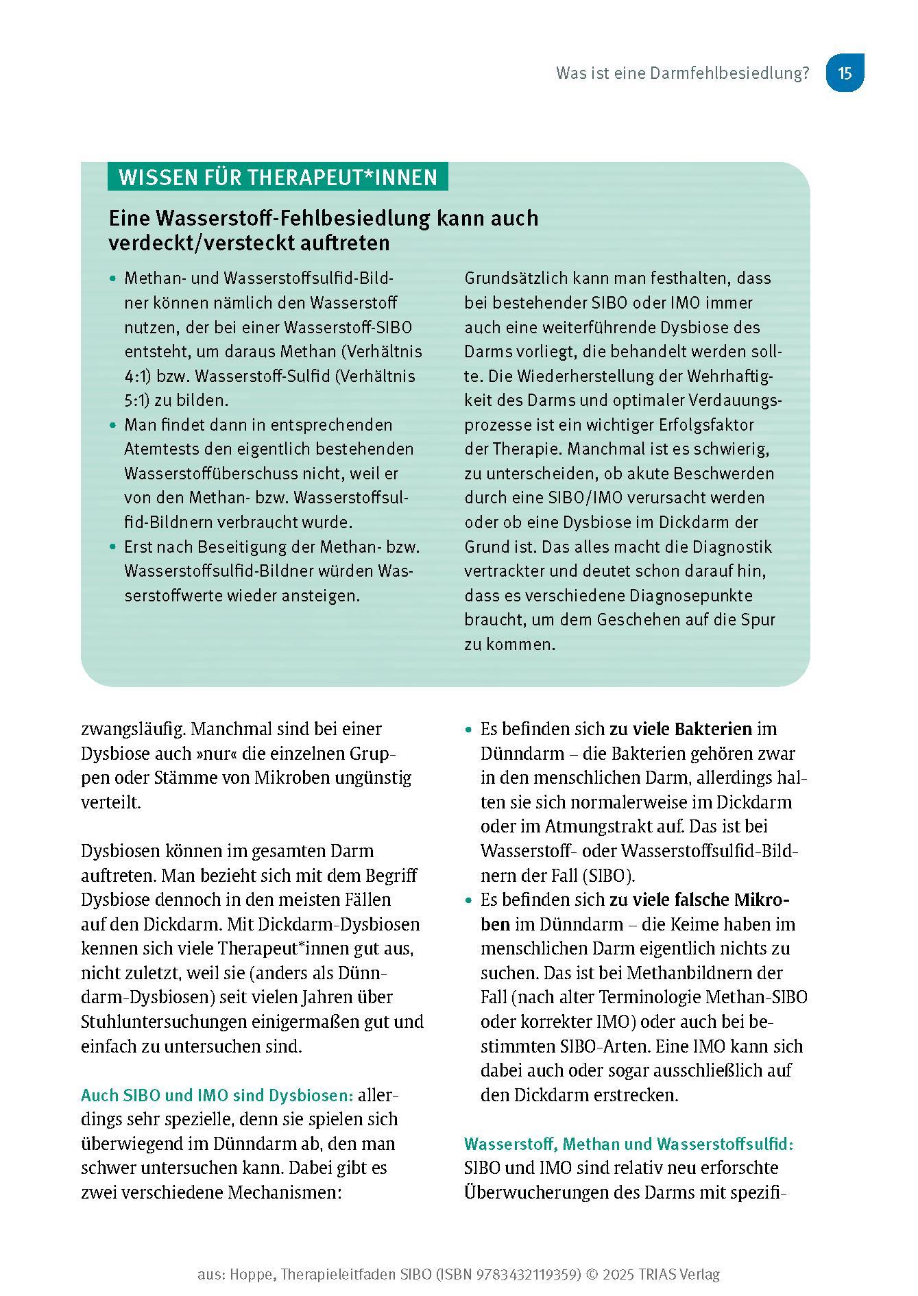 Beispielinhalt (Bild) Therapieleitfaden SIBO