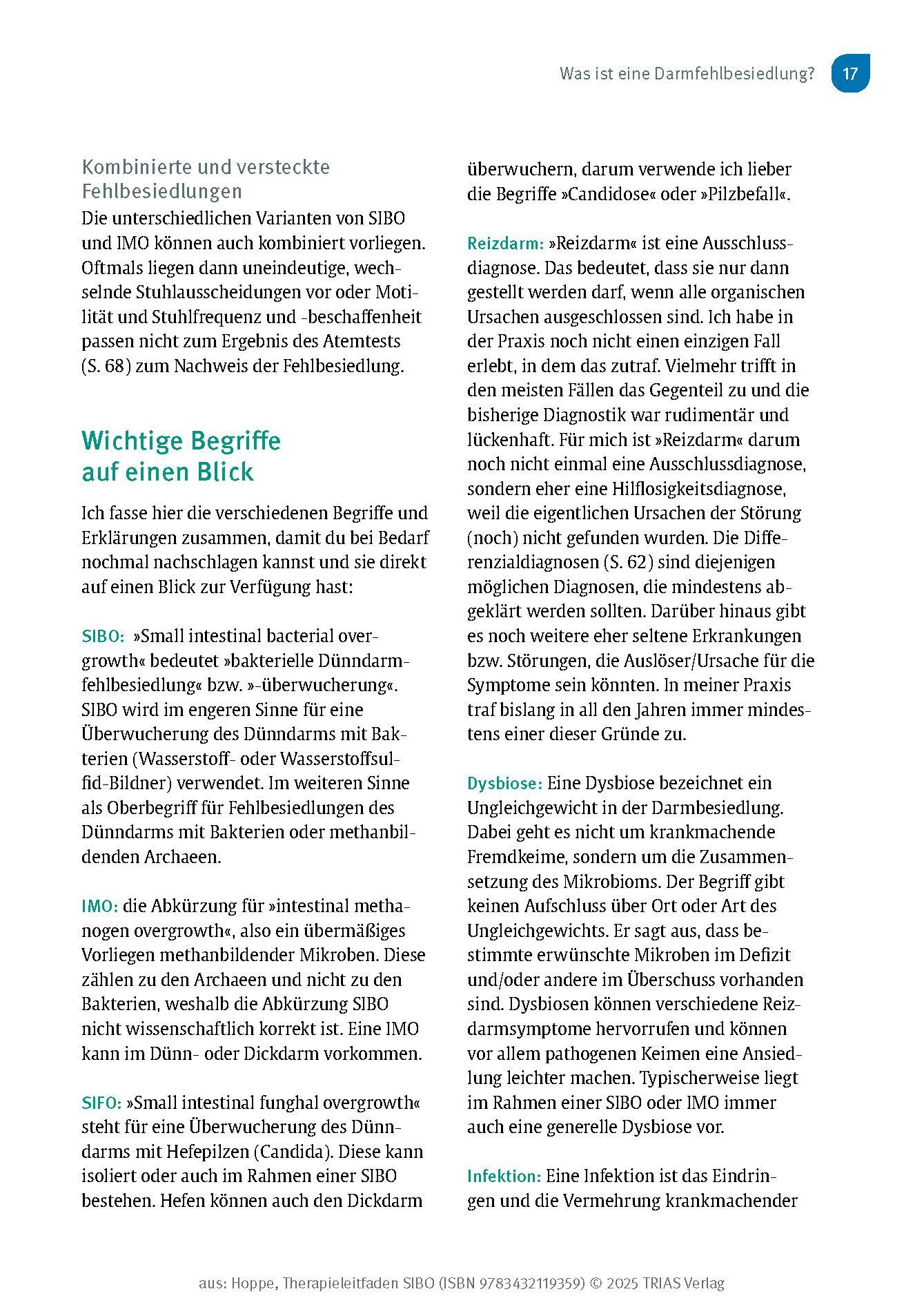 Beispielinhalt (Bild) Therapieleitfaden SIBO