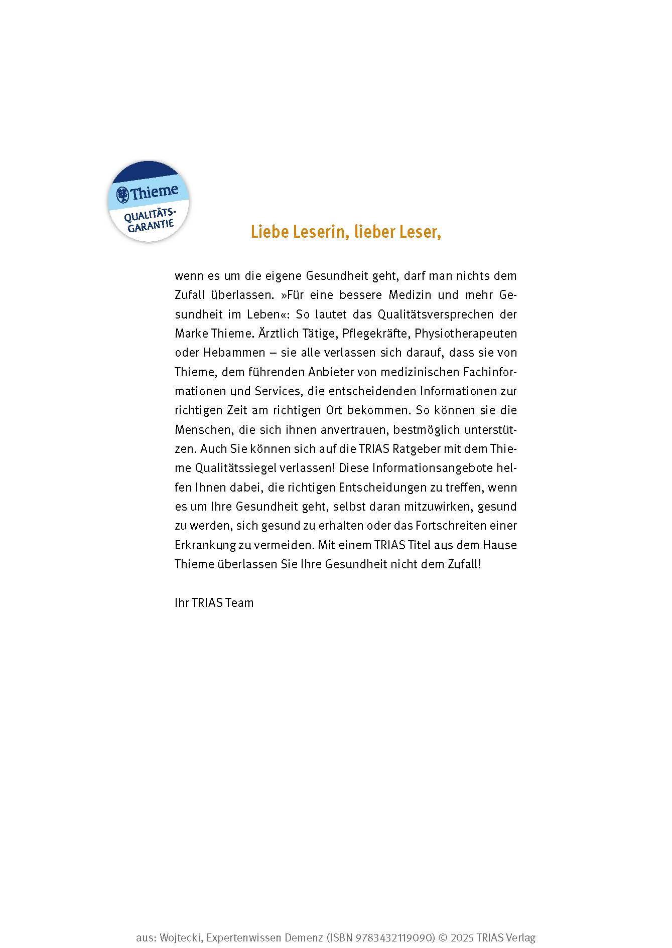 Beispielinhalt (Bild) Expertenwissen: Demenz