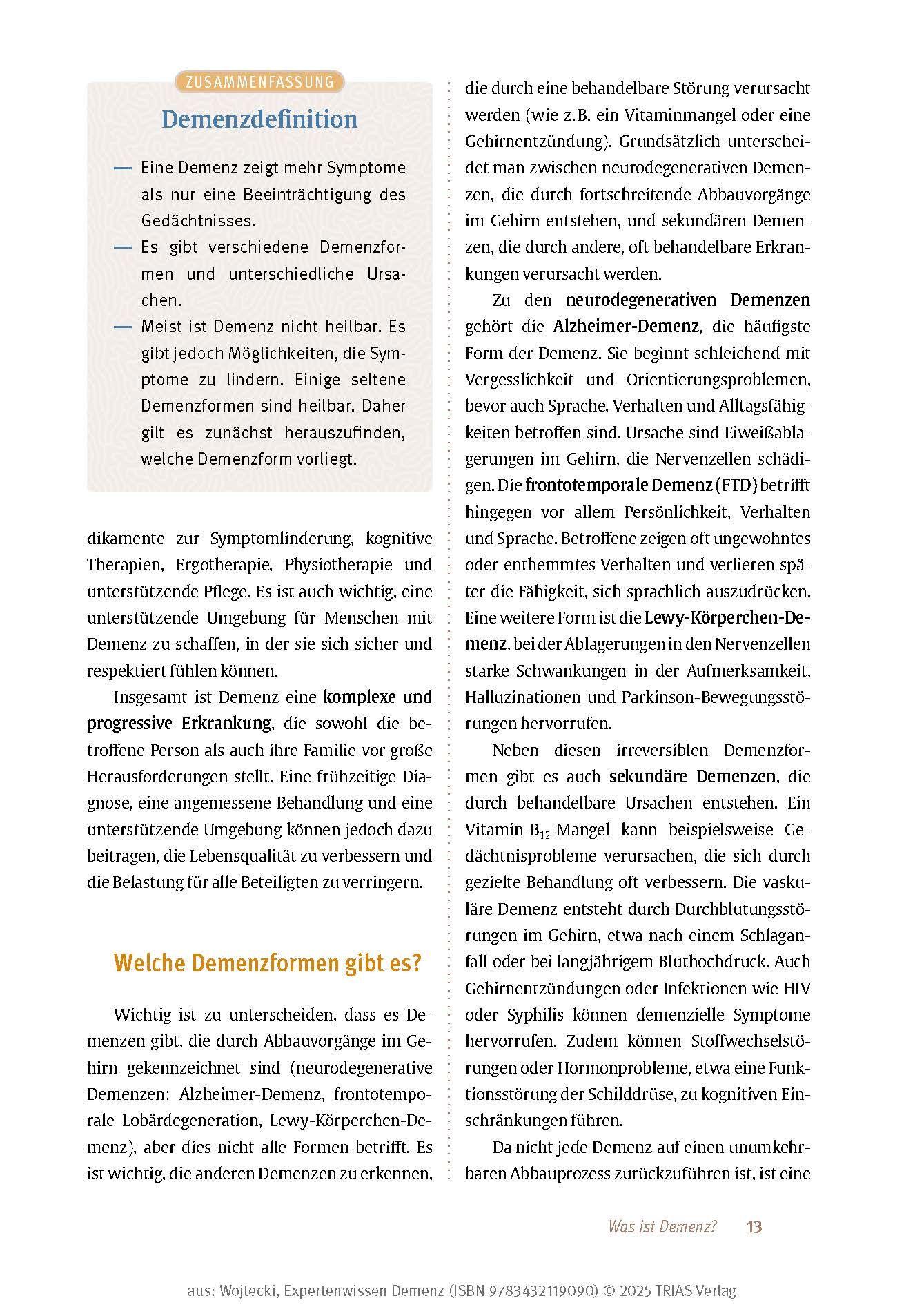 Beispielinhalt (Bild) Expertenwissen: Demenz