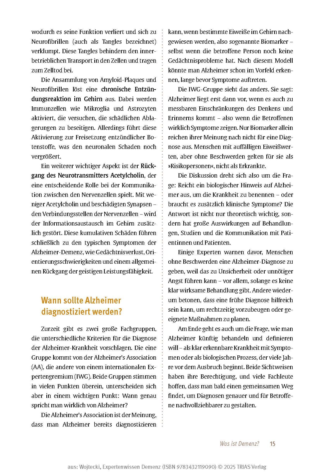 Beispielinhalt (Bild) Expertenwissen: Demenz