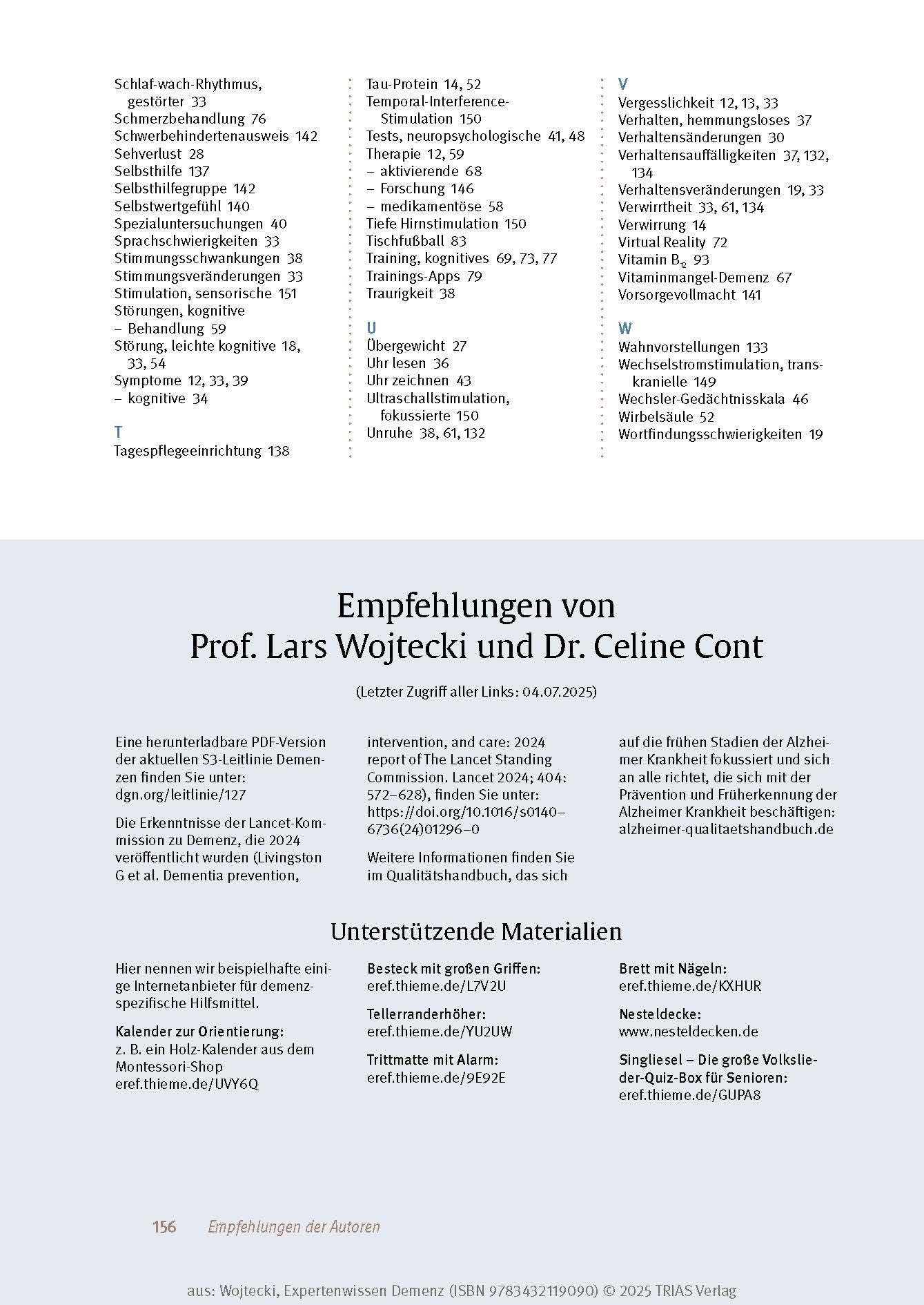 Beispielinhalt (Bild) Expertenwissen: Demenz