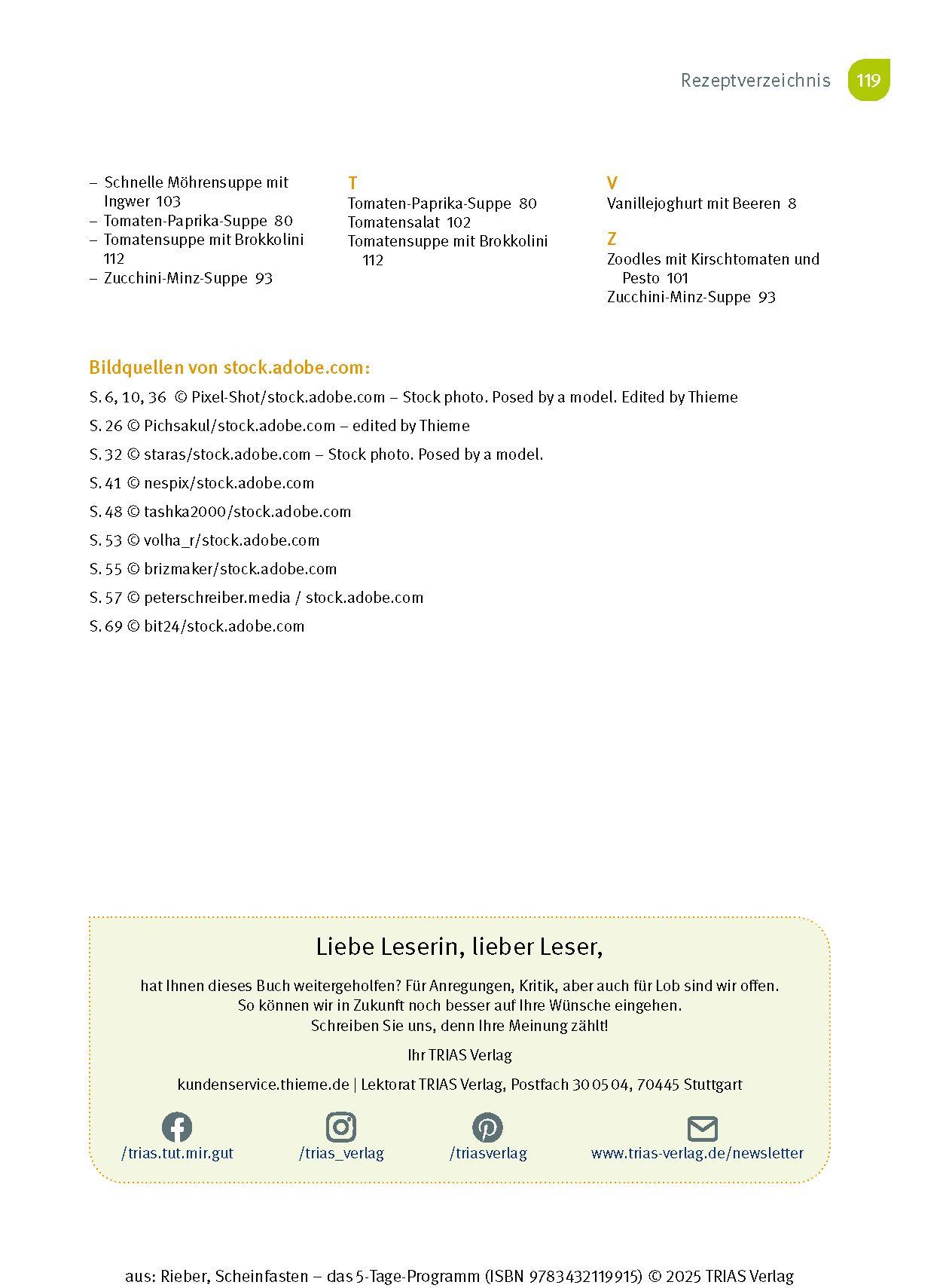 Beispielinhalt (Bild) Scheinfasten - das 5-Tage-Programm