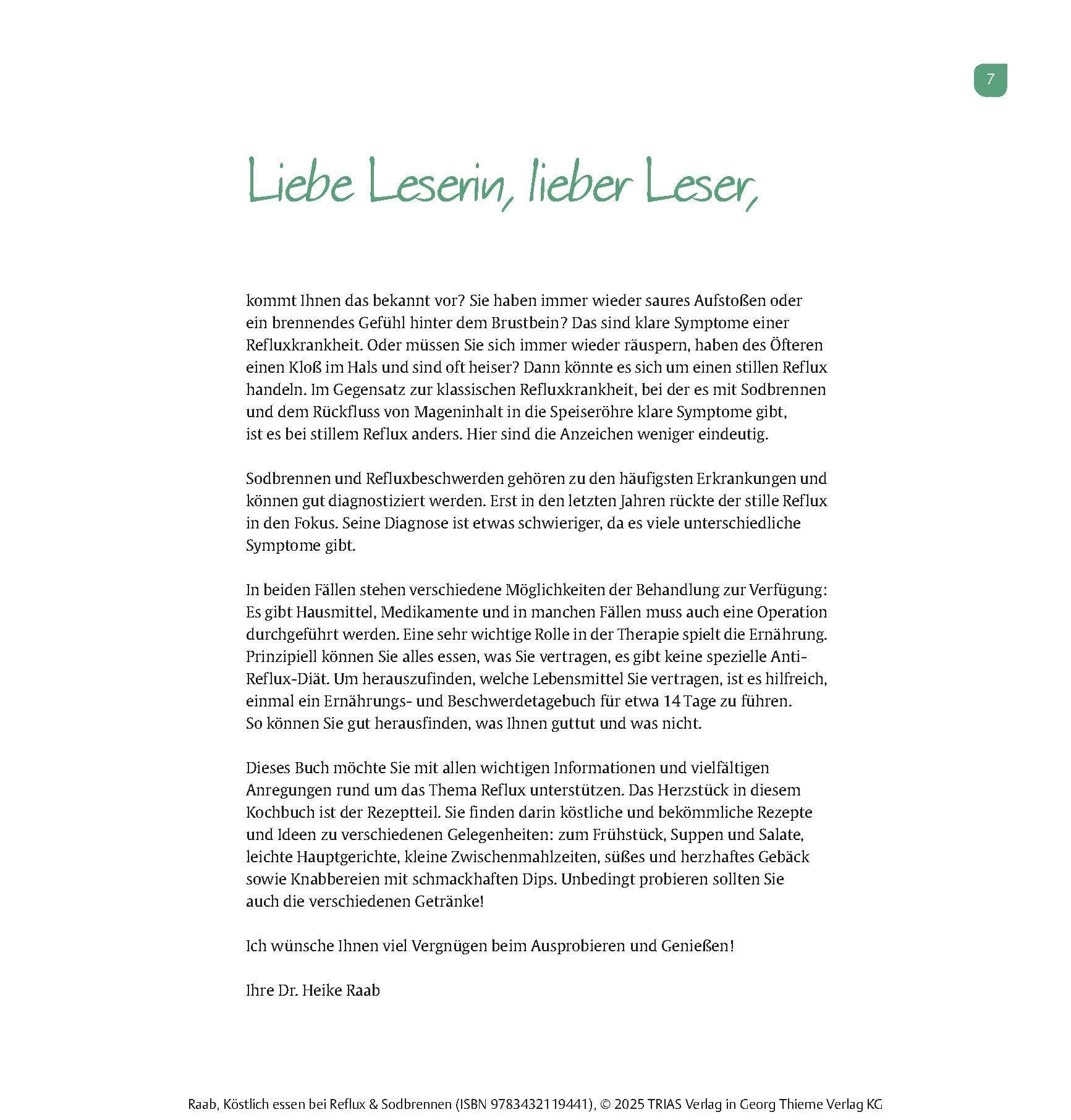 Beispielinhalt (Bild) Köstlich essen Reflux und Sodbrennen