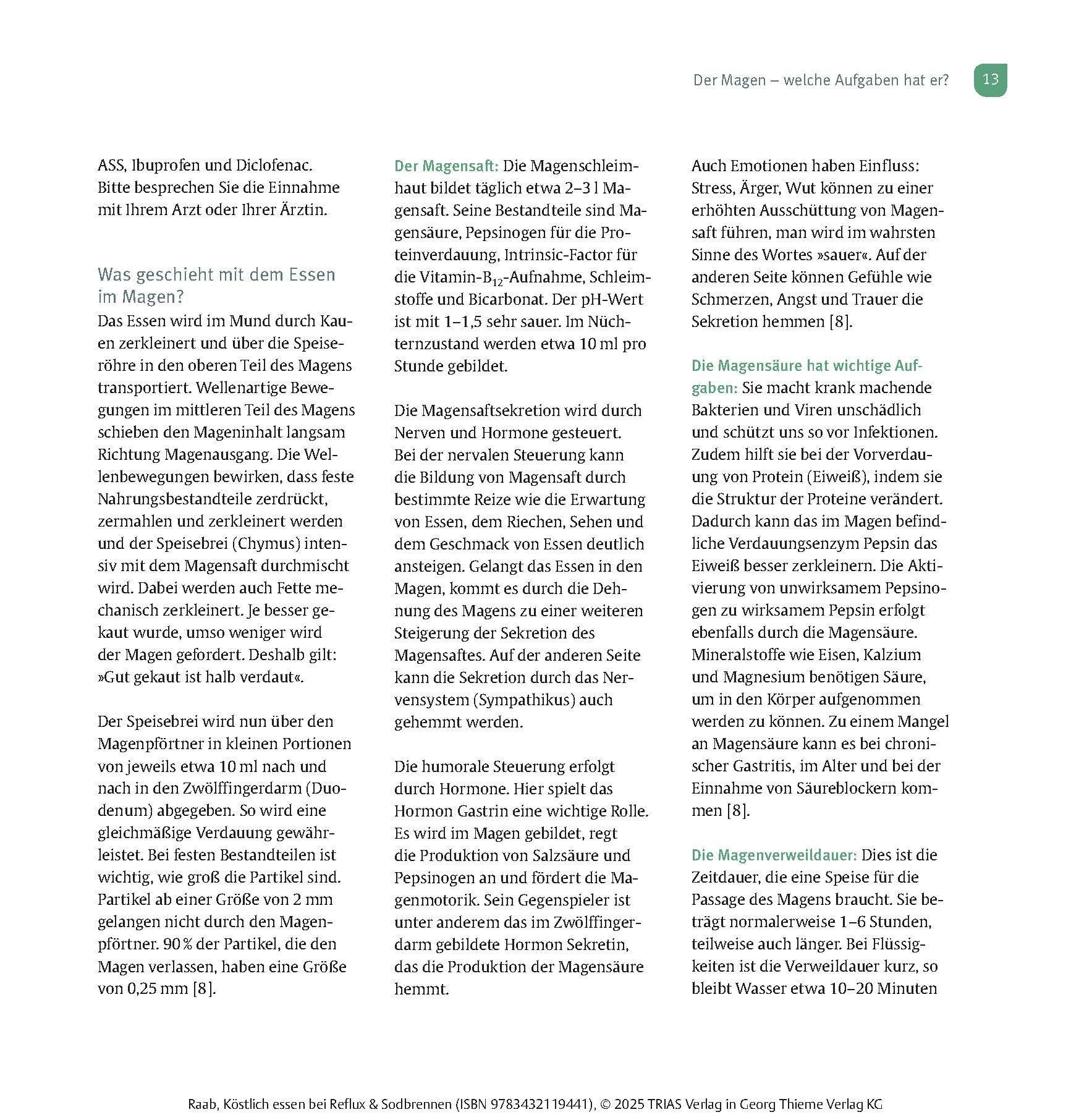 Beispielinhalt (Bild) Köstlich essen Reflux und Sodbrennen