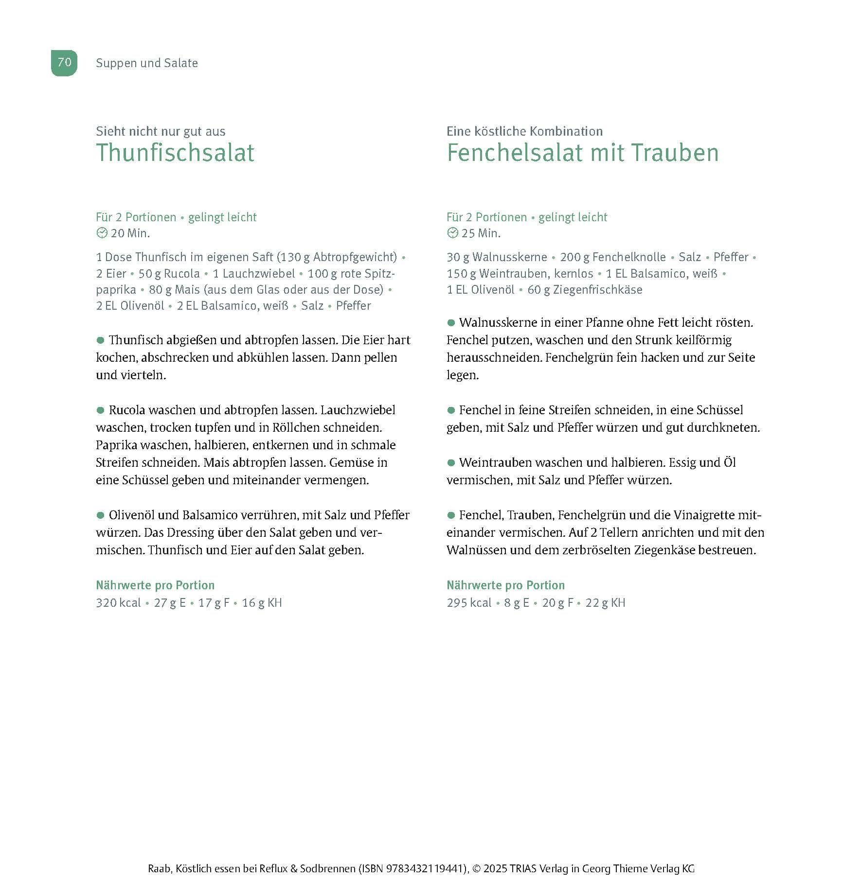 Beispielinhalt (Bild) Köstlich essen Reflux und Sodbrennen