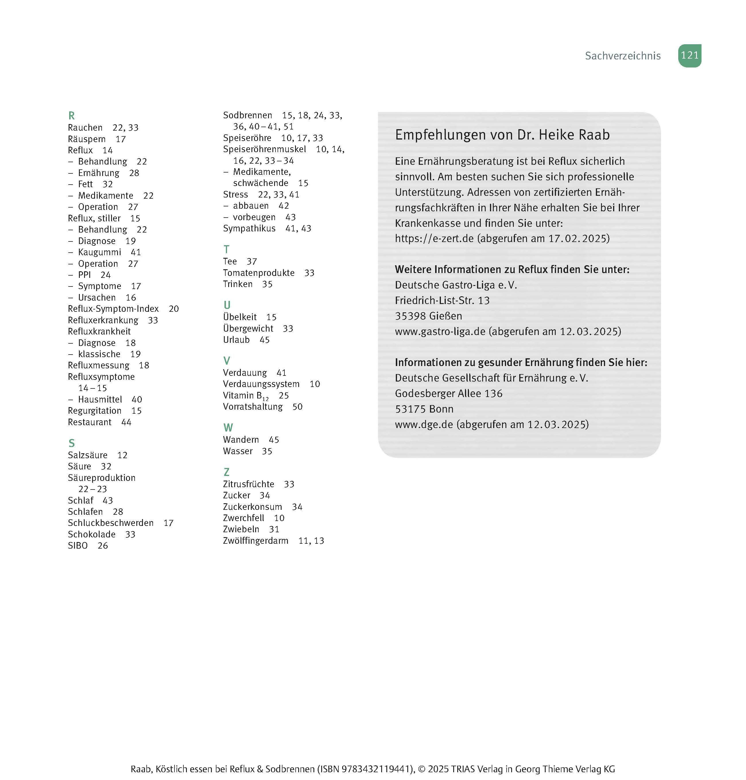 Beispielinhalt (Bild) Köstlich essen Reflux und Sodbrennen