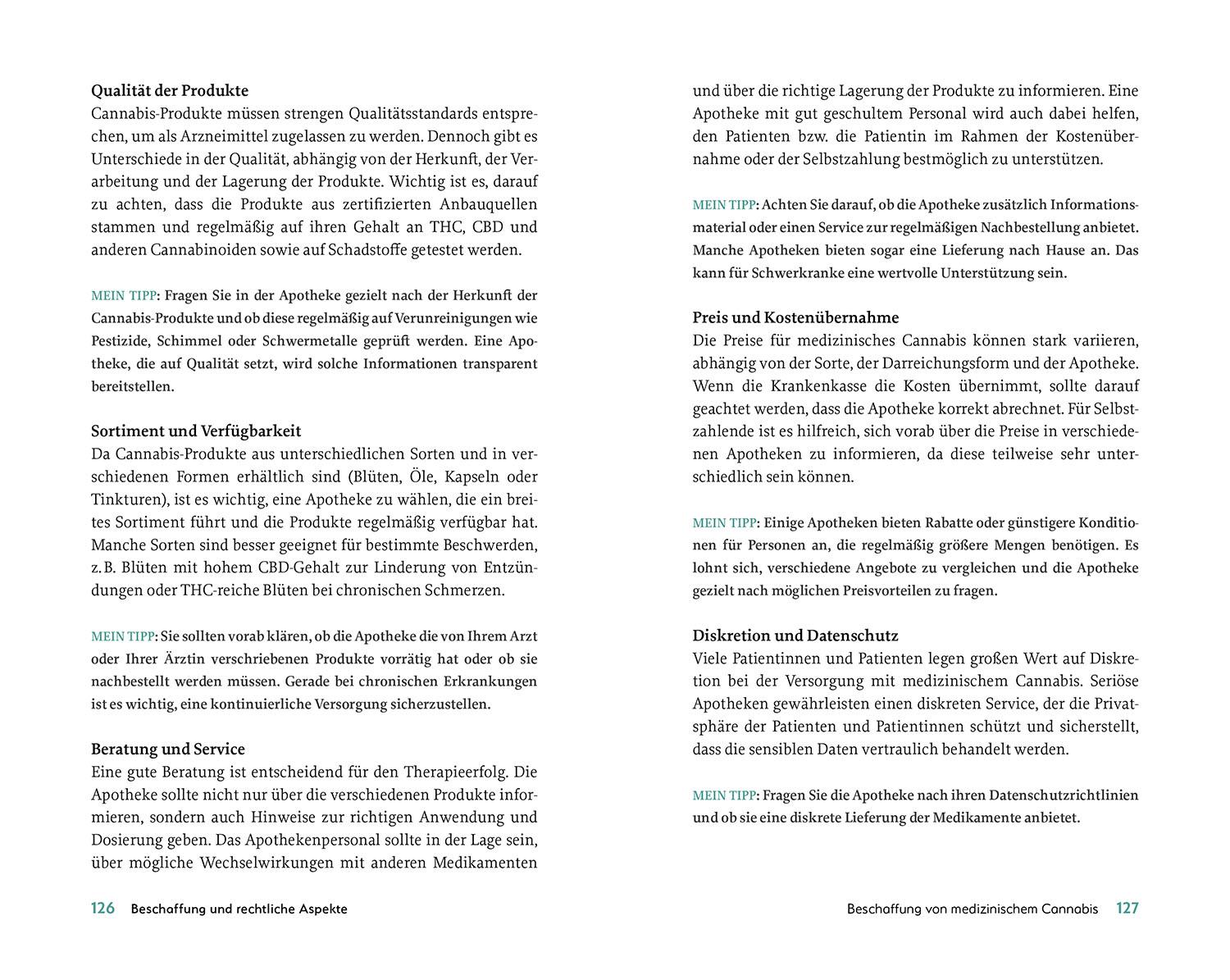 Beispielinhalt (Bild) Patientenratgeber: Cannabis