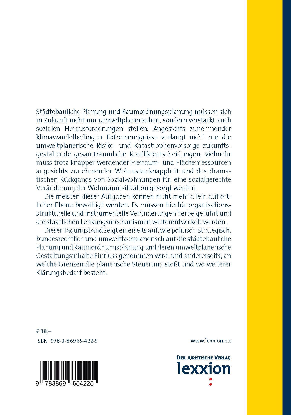 Rückseitencover Herausforderungen für eine zukunftsgerechte Umweltplanung