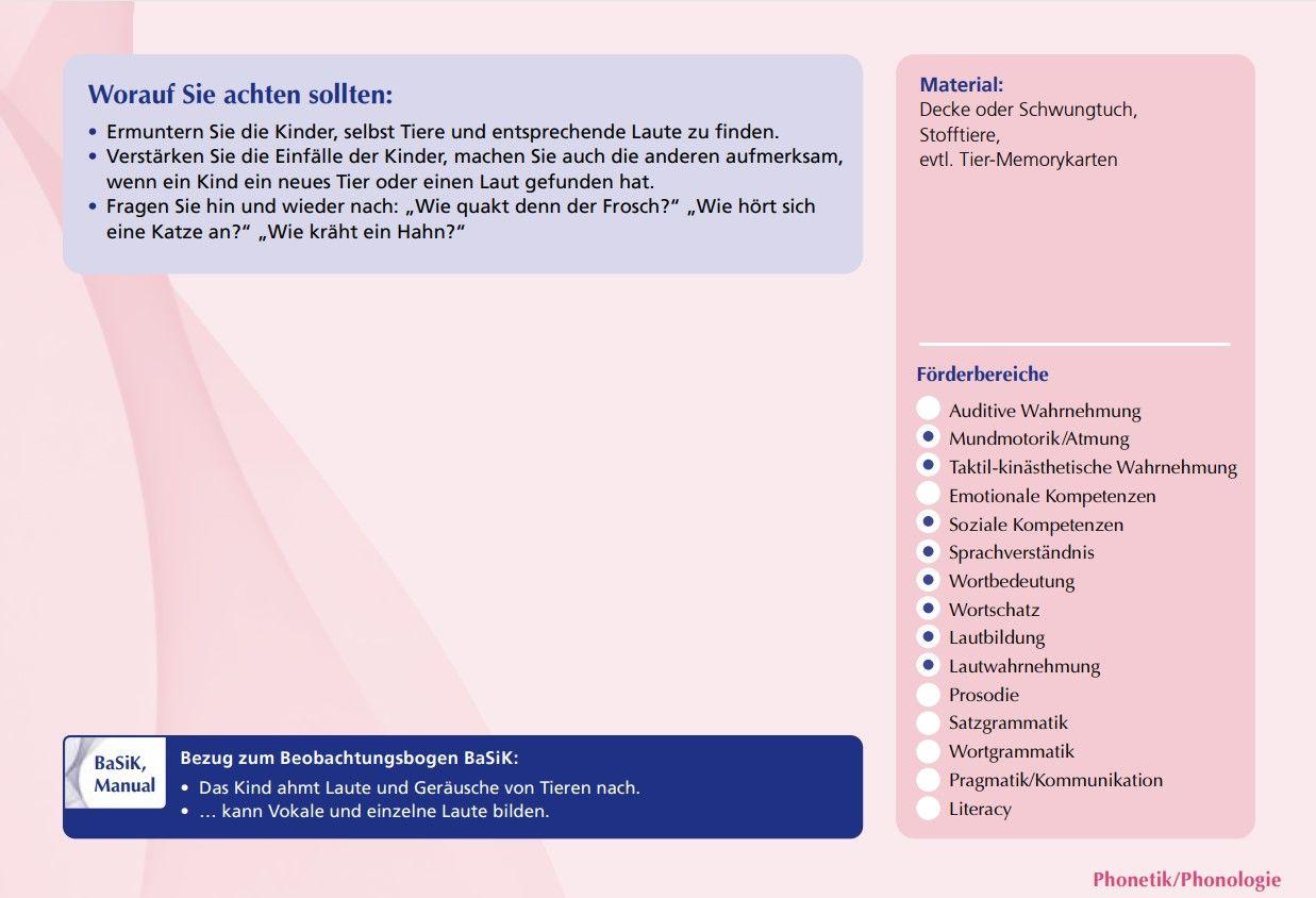 Beispielinhalt (Bild) BaSiK U3. Das Kartenset