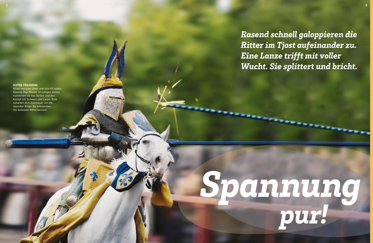 Beispielinhalt (Bild) WAS IST WAS Ritter und Burgen. Ab ins Mittelalter!