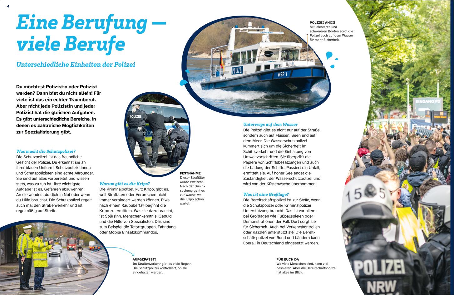 Beispielinhalt (Bild) WAS IST WAS Polizei. Für dich im Einsatz