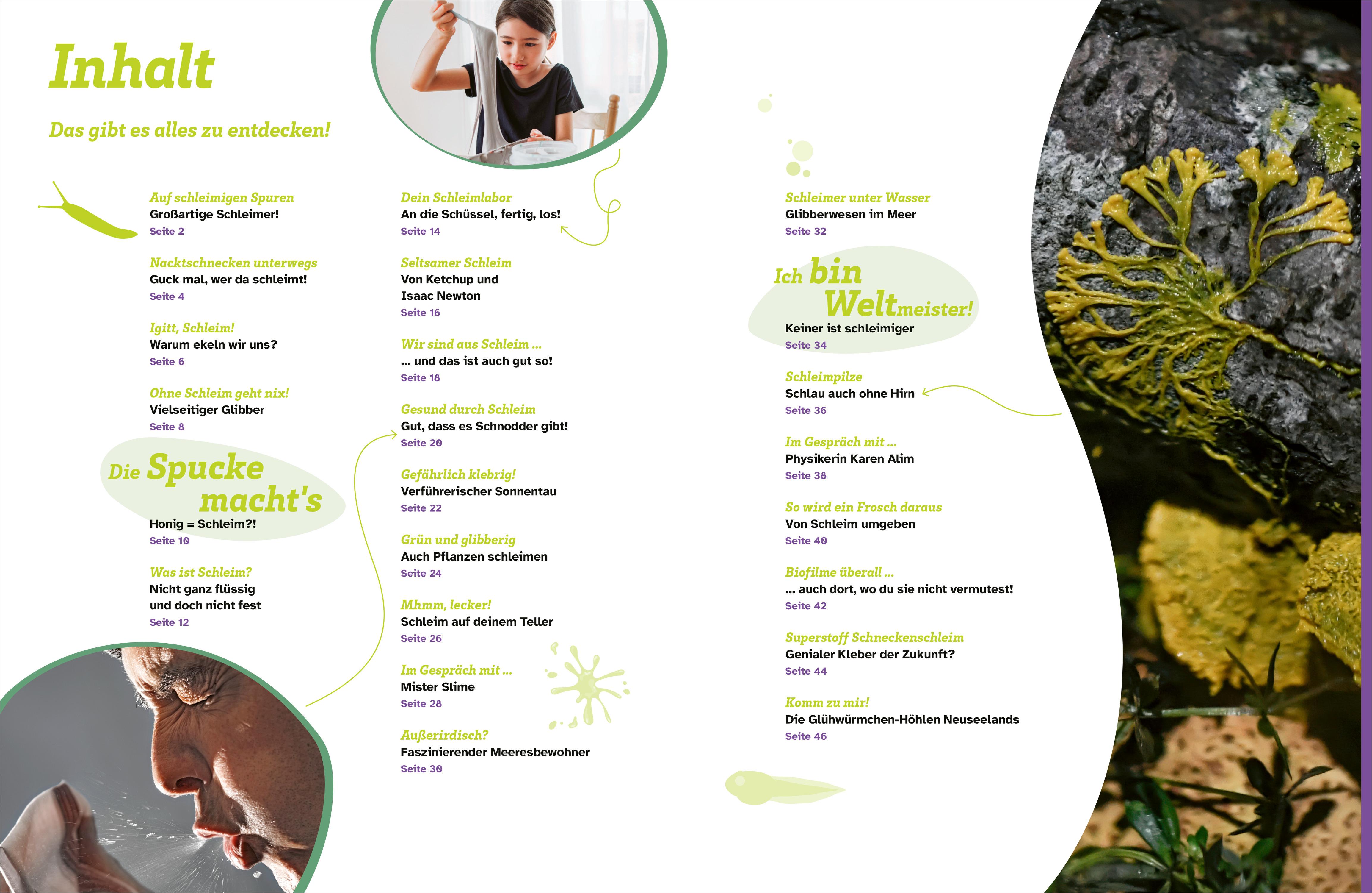 Beispielinhalt (Bild) WAS IST WAS Schleim. Eklig? Nein, genial!