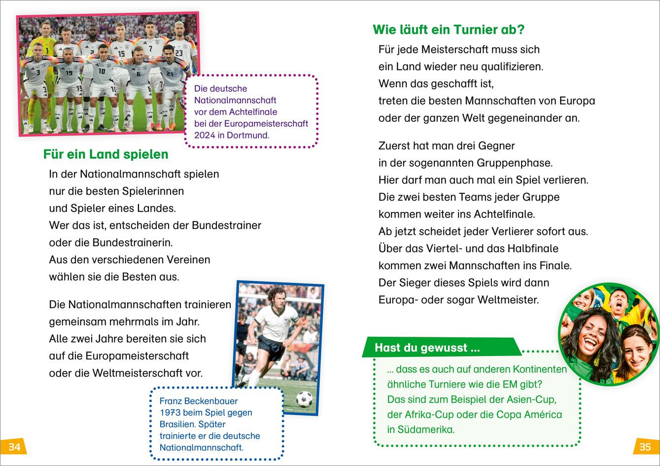 Beispielinhalt (Bild) WAS IST WAS Erstes Lesen Band 28. Fußball