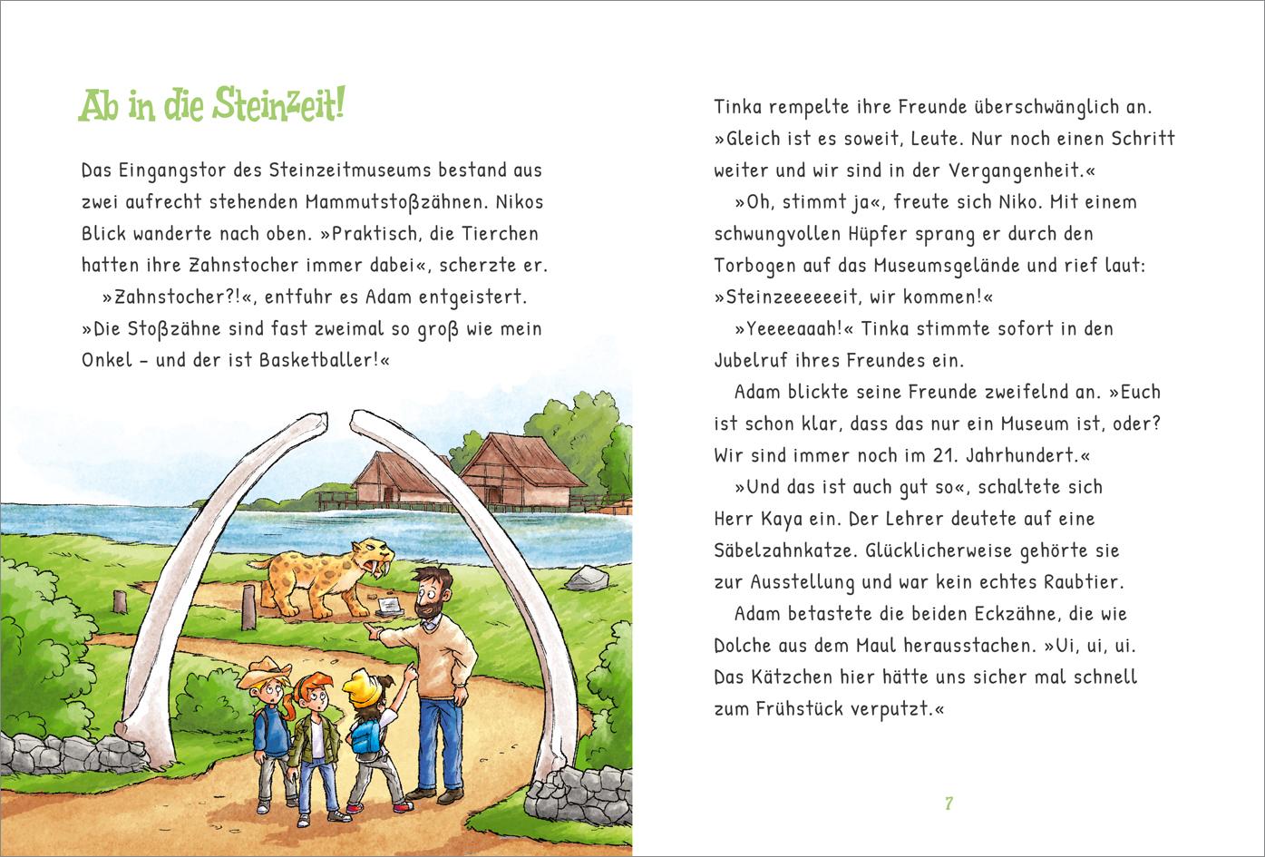 Beispielinhalt (Bild) Die ZeitBande. Band 4. Im Tal der Mammuts
