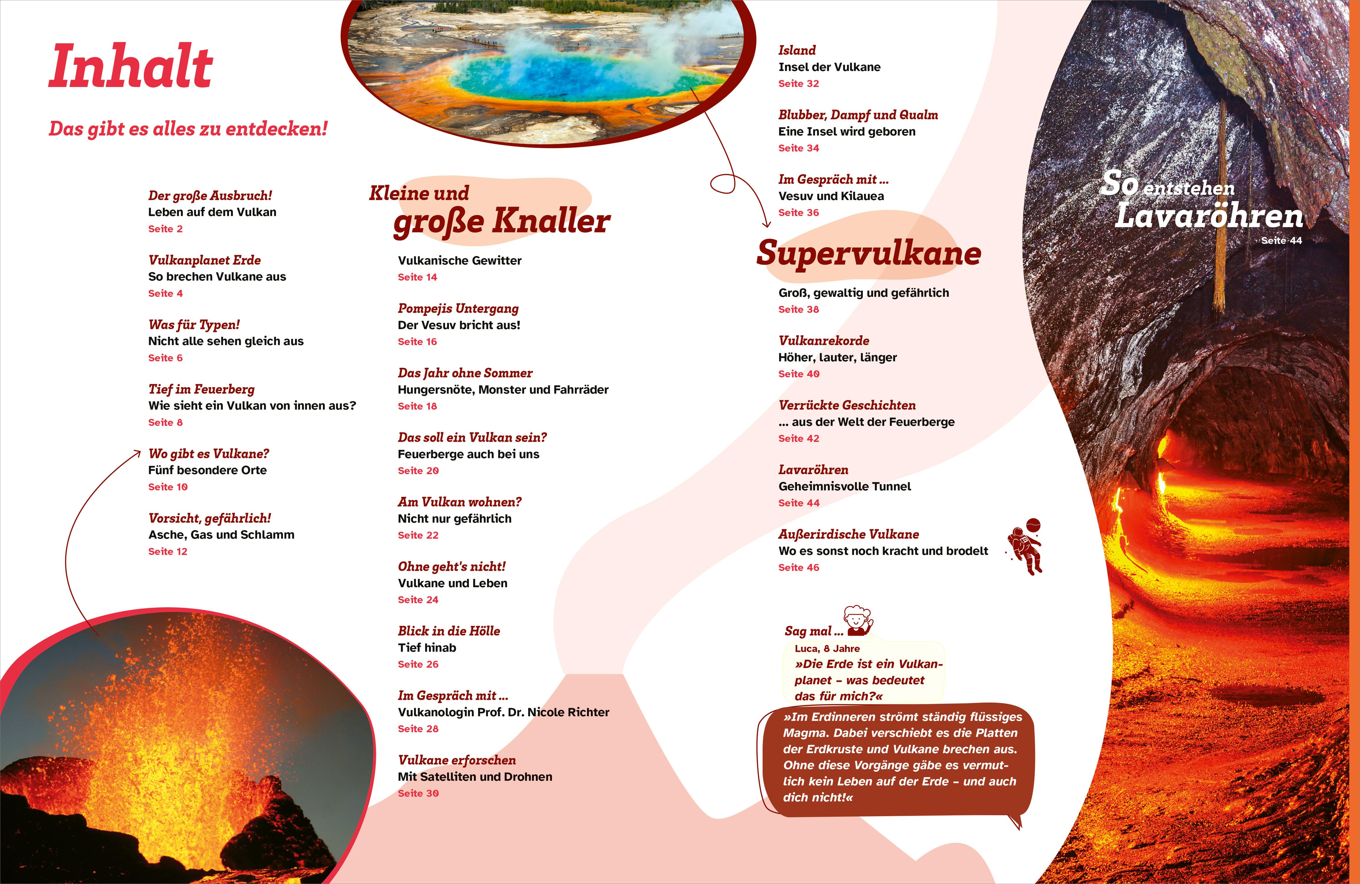 Beispielinhalt (Bild) WAS IST WAS Vulkane. Ganz schön heiß!