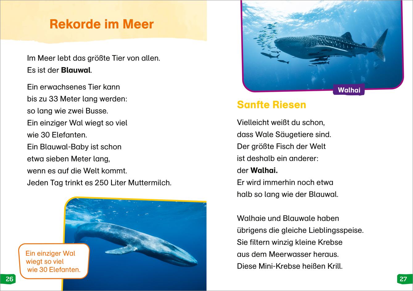 Beispielinhalt (Bild) WAS IST WAS Erstes Lesen easy! Band 19. Tierische Rekorde