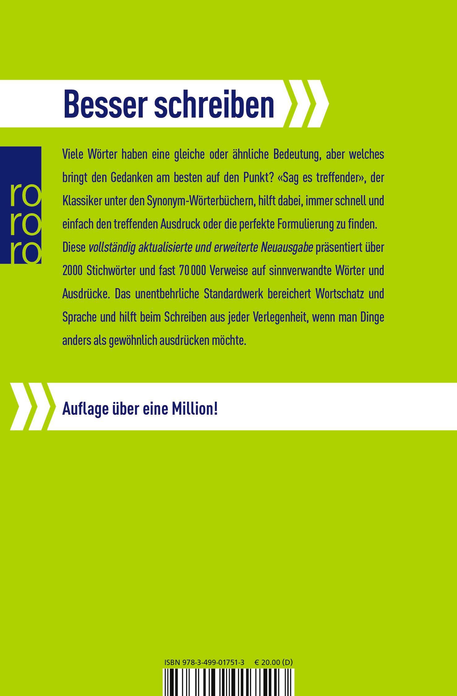 Rückseitencover Sag es treffender