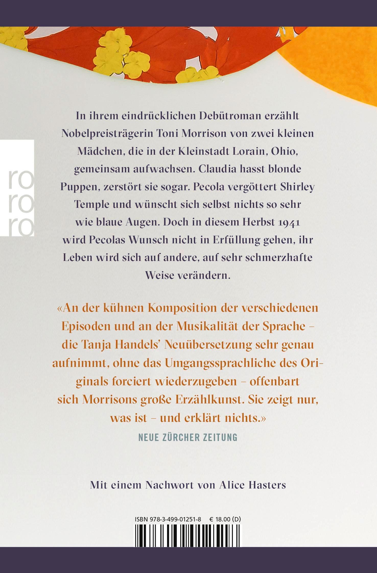 Rückseitencover Sehr blaue Augen