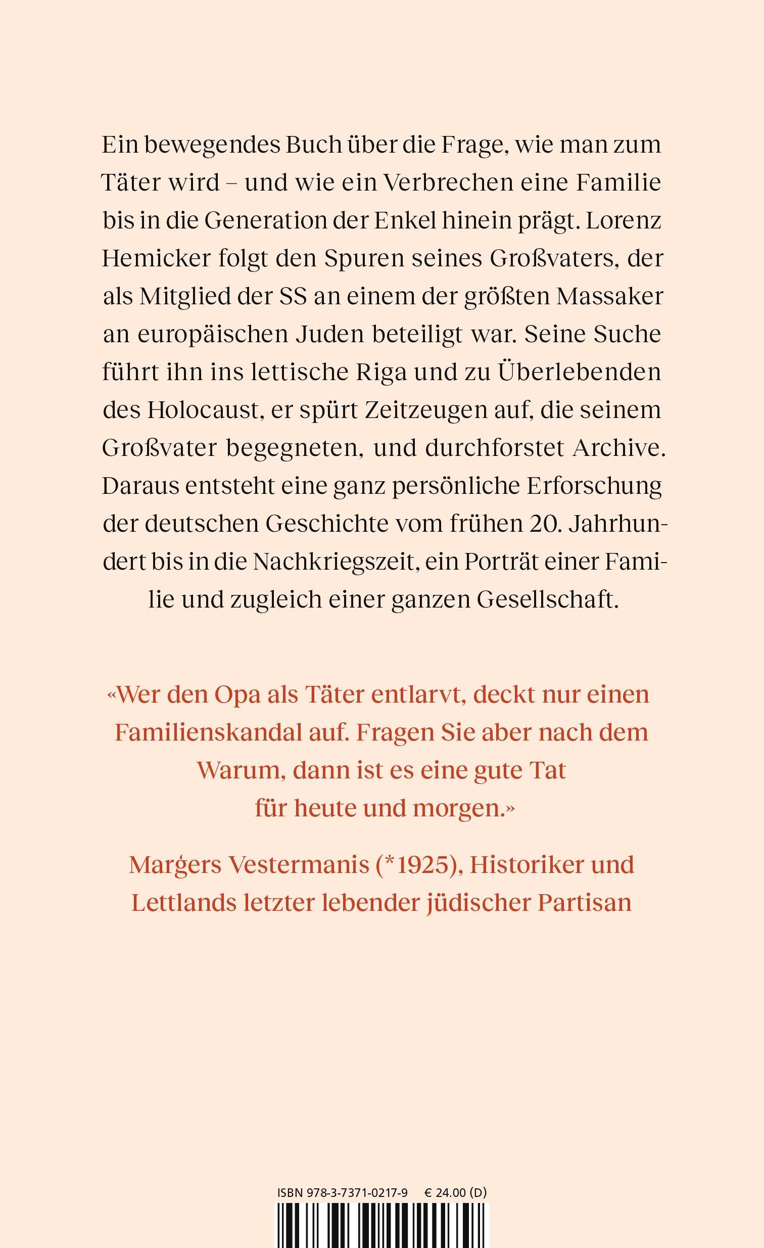 Rückseitencover Mein Großvater, der Täter