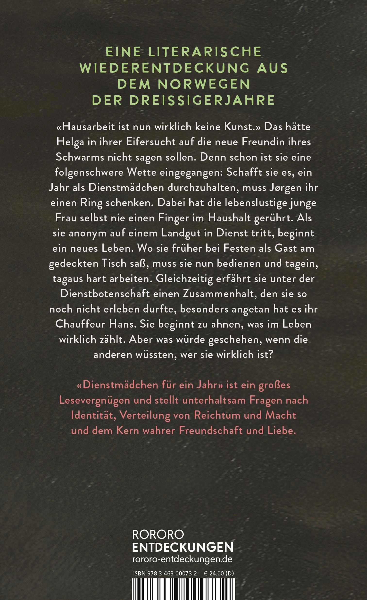 Rückseitencover Dienstmädchen für ein Jahr