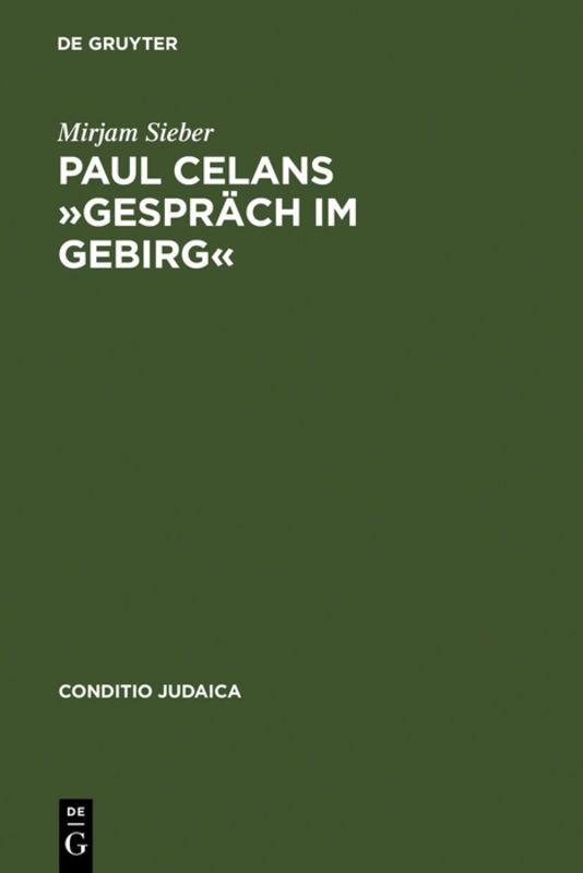 Vorderes Coverbild Paul Celans 'Gespräch im Gebirg'