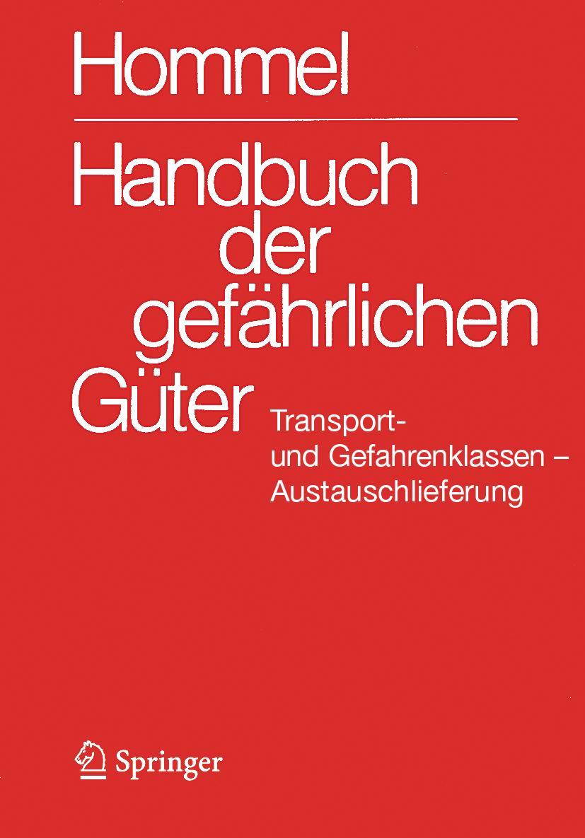 Vorderes Coverbild Handbuch der gefährlichen Güter. Transport- und Gefahrenklassen Neu. Austauschlieferung, Dezember 2024