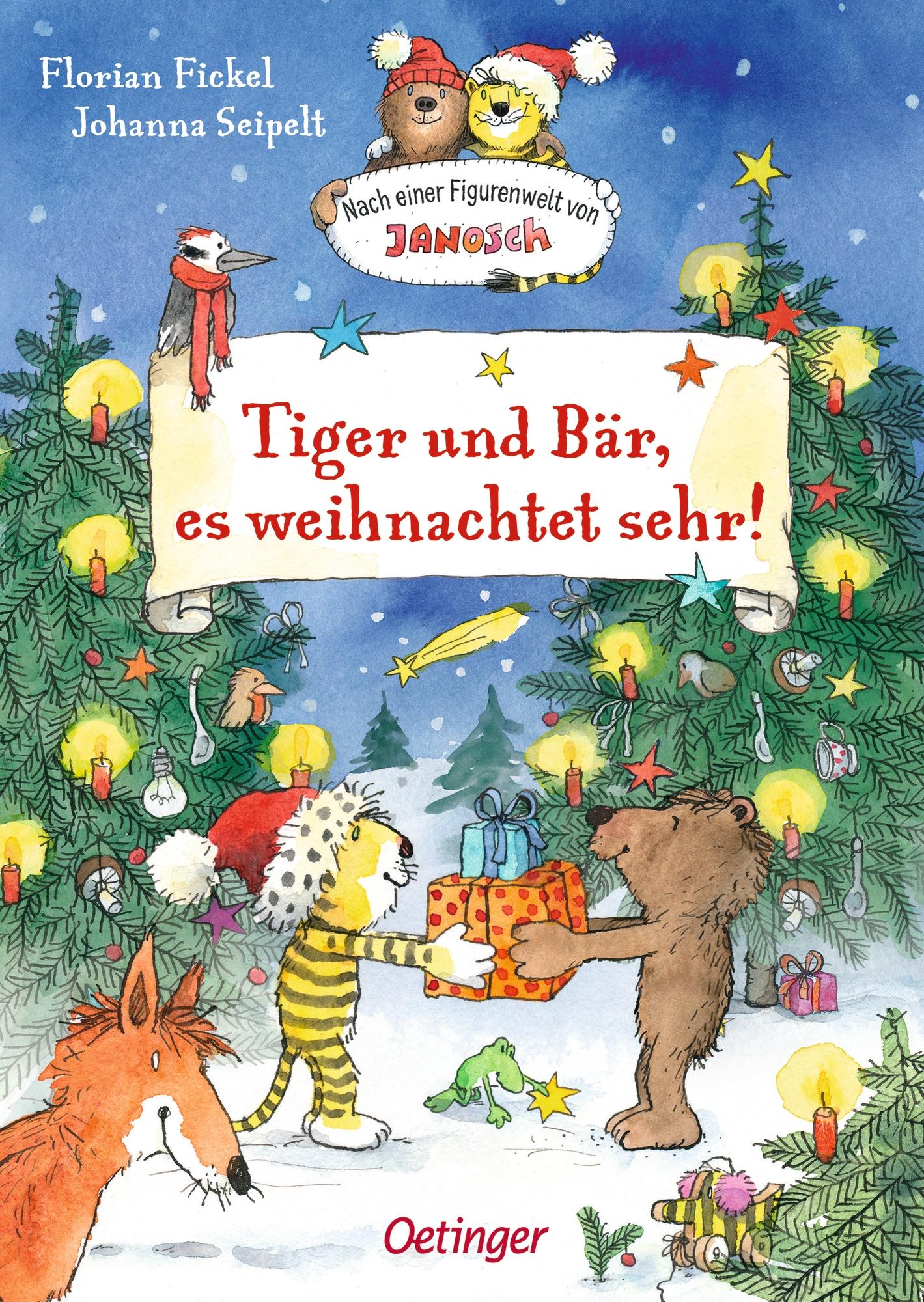 Vorderes Coverbild Nach einer Figurenwelt von Janosch. Tiger und Bär, es weihnachtet sehr!