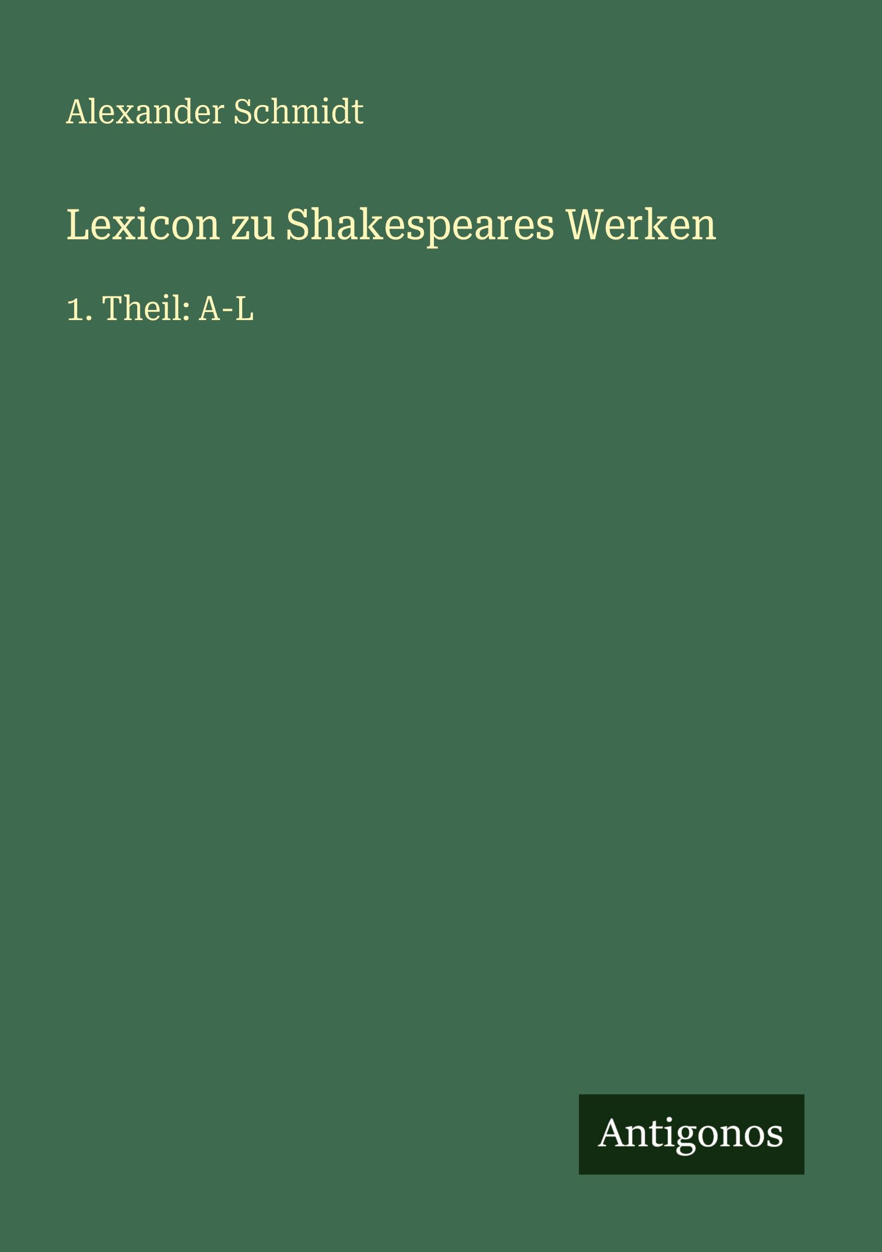 Vorderes Coverbild Lexicon zu Shakespeares Werken