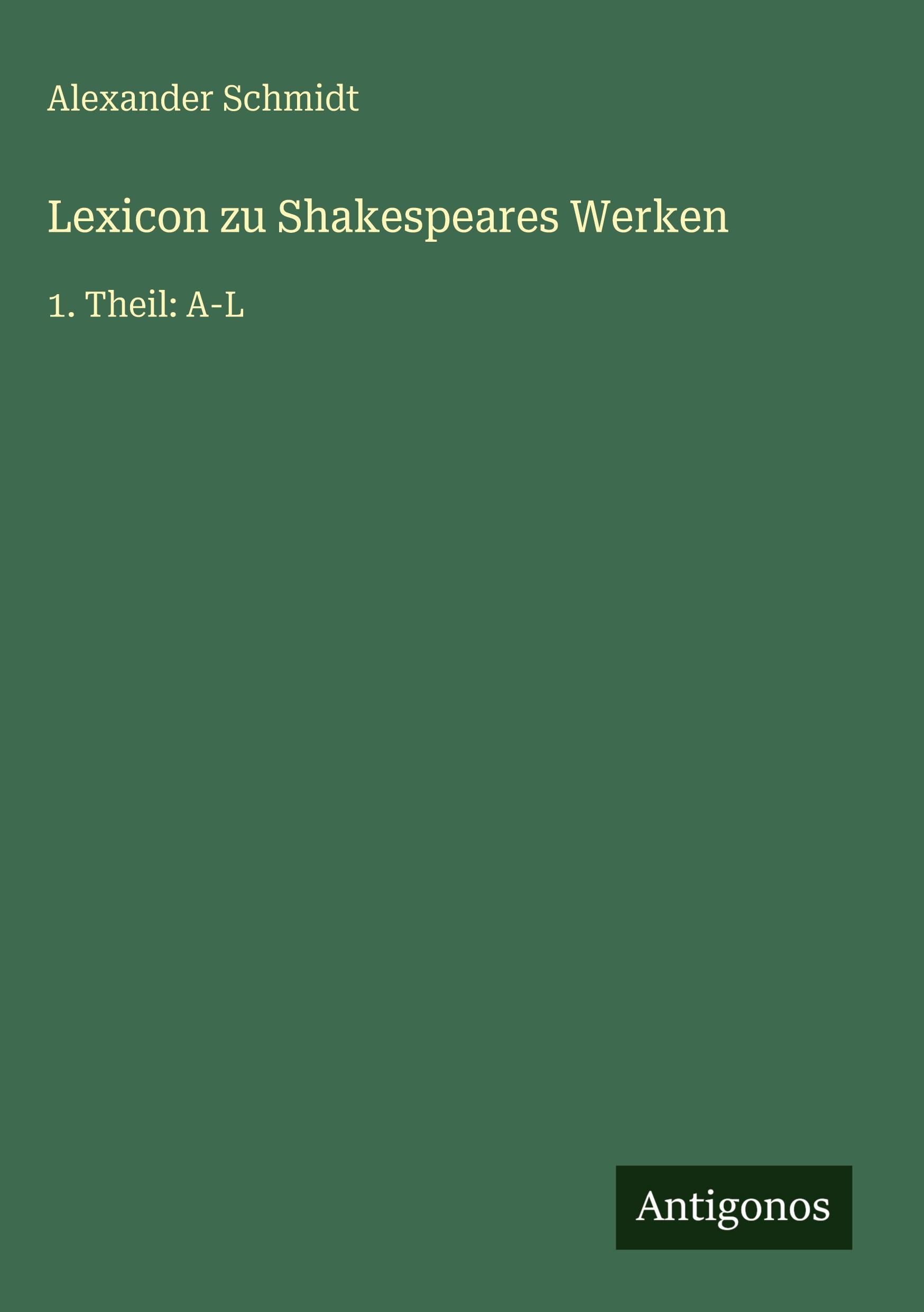 Vorderes Coverbild Lexicon zu Shakespeares Werken