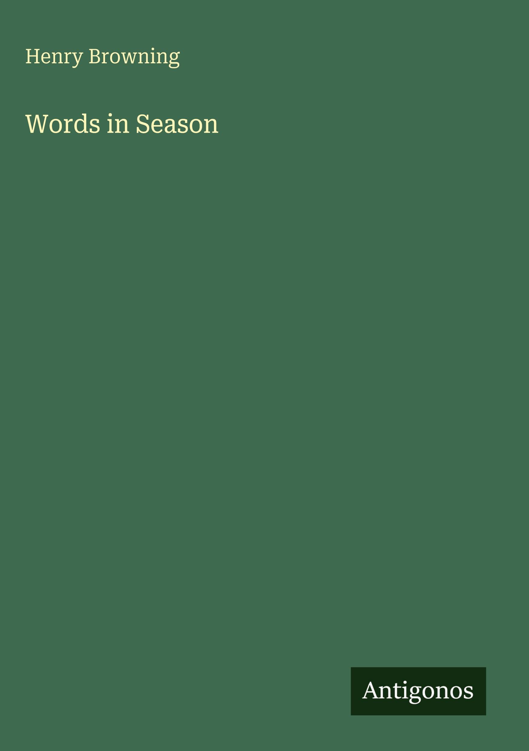 Vorderes Coverbild Words in Season