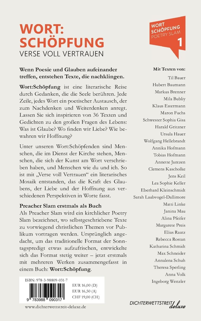 Rückseitencover Wort:Schöpfung - Verse voll Vertrauen