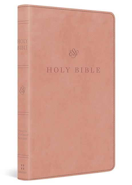 Vorderes Coverbild ESV Premium Church Bible, Large Print, Red Letter (Trutone, Blush Rose)