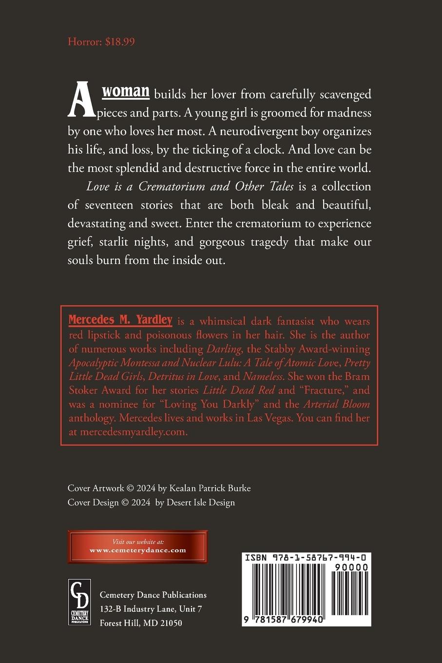 Rückseitencover Love is a Crematorium and Other Tales