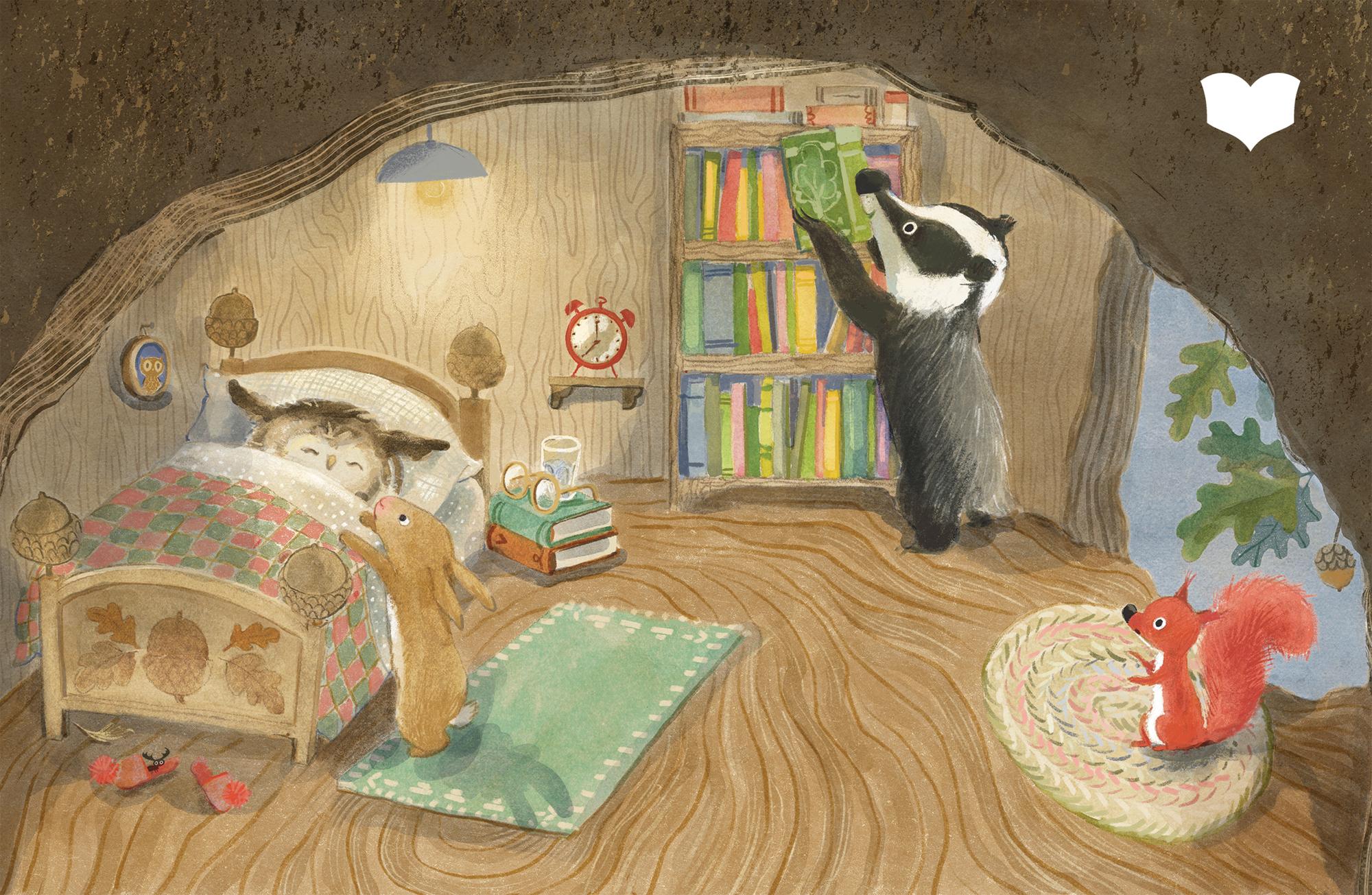 Beispielinhalt (Bild) Uhuwe liest vor