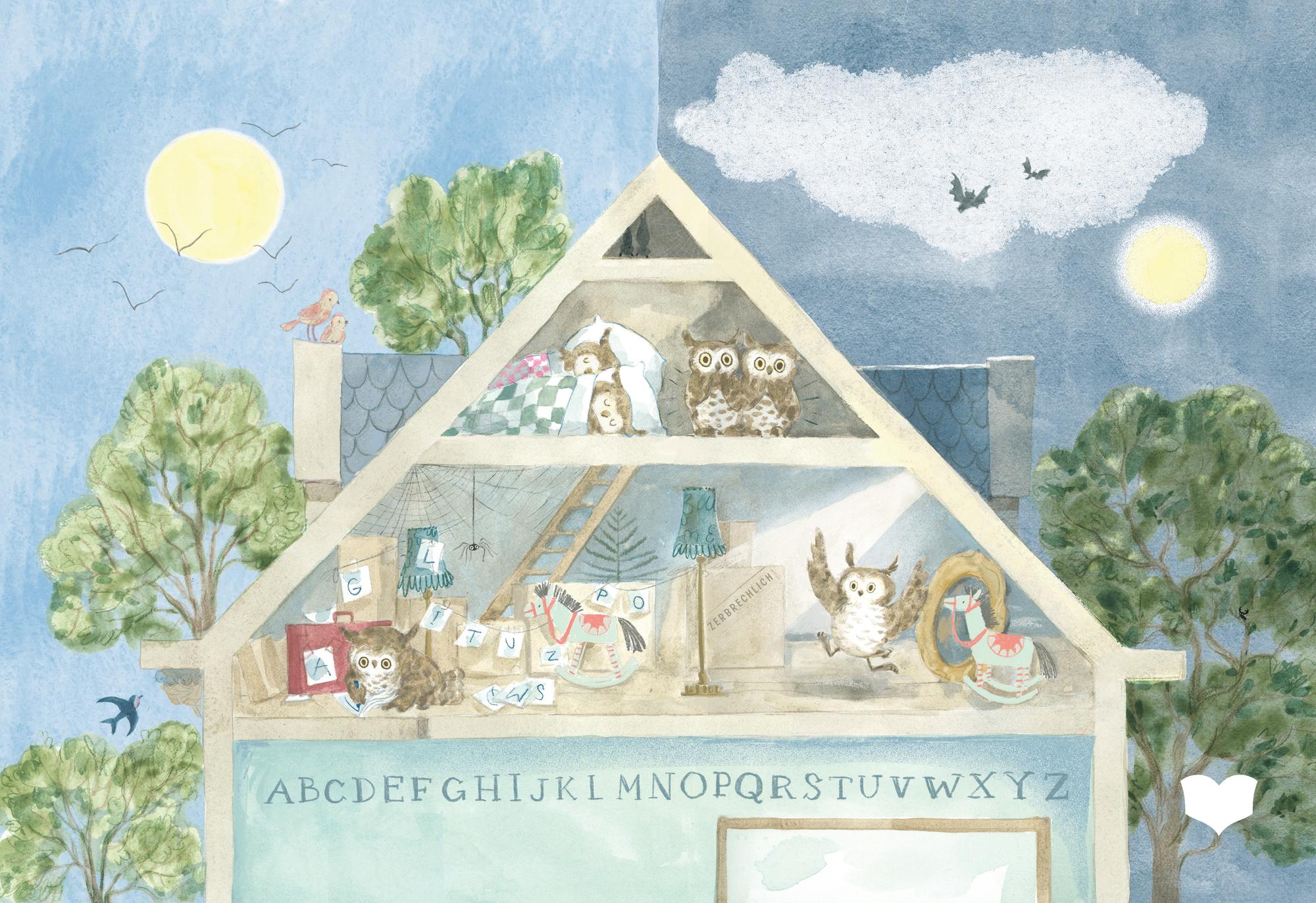 Beispielinhalt (Bild) Uhuwe liest vor