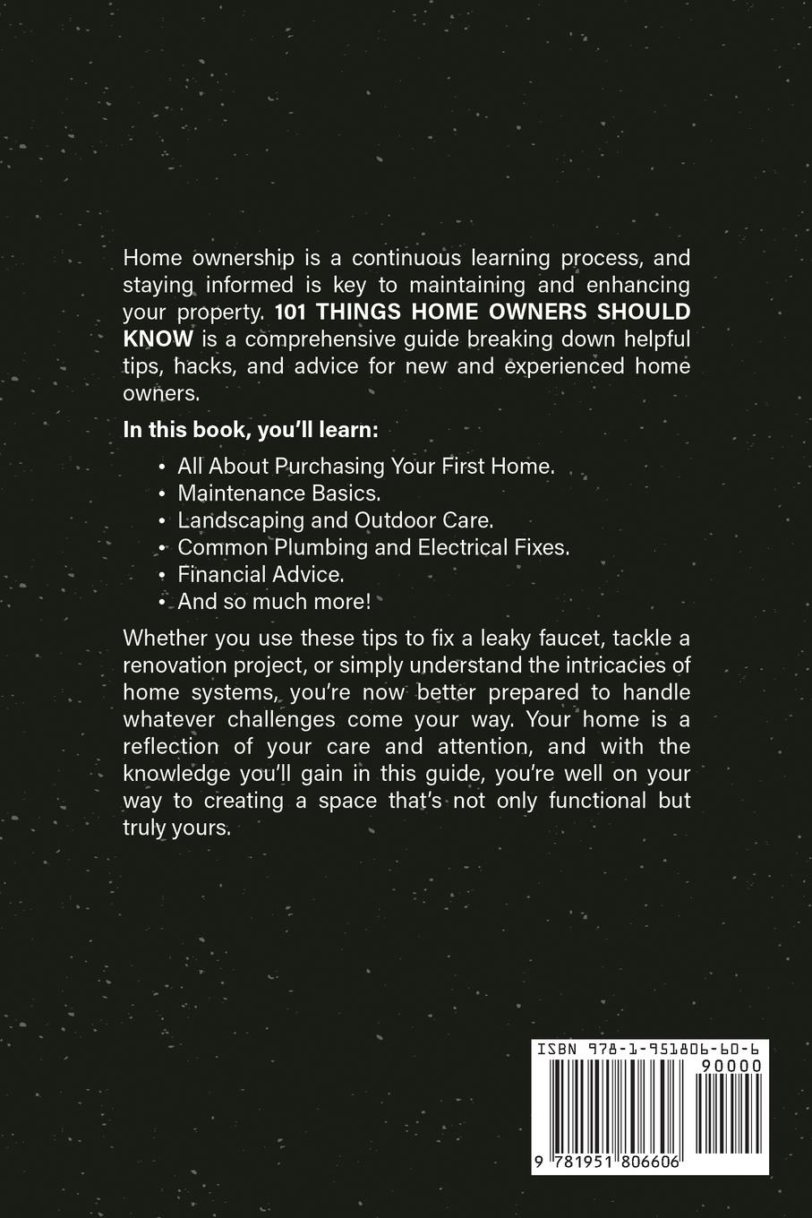 Rückseitencover 101 Things Home Owners Should Know