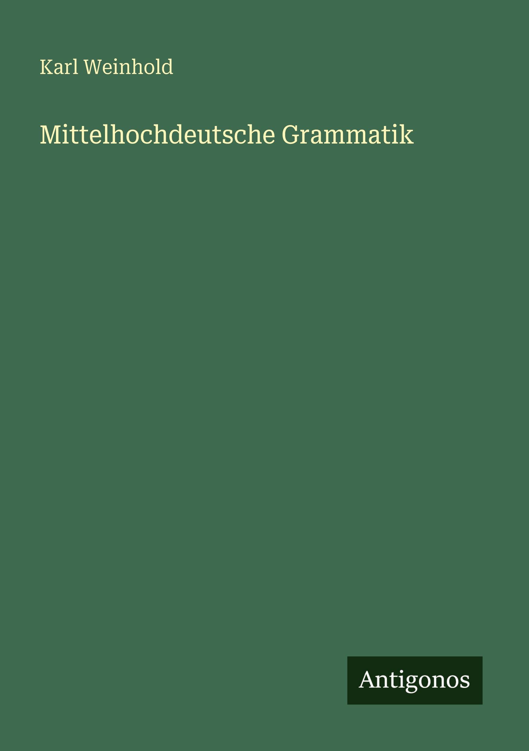 Vorderes Coverbild Mittelhochdeutsche Grammatik