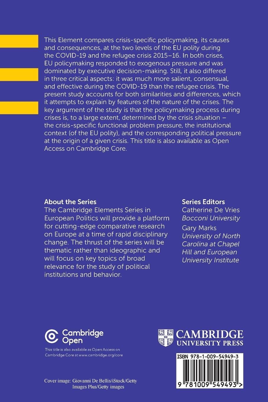 Rückseitencover Crisis Policymaking in the EU