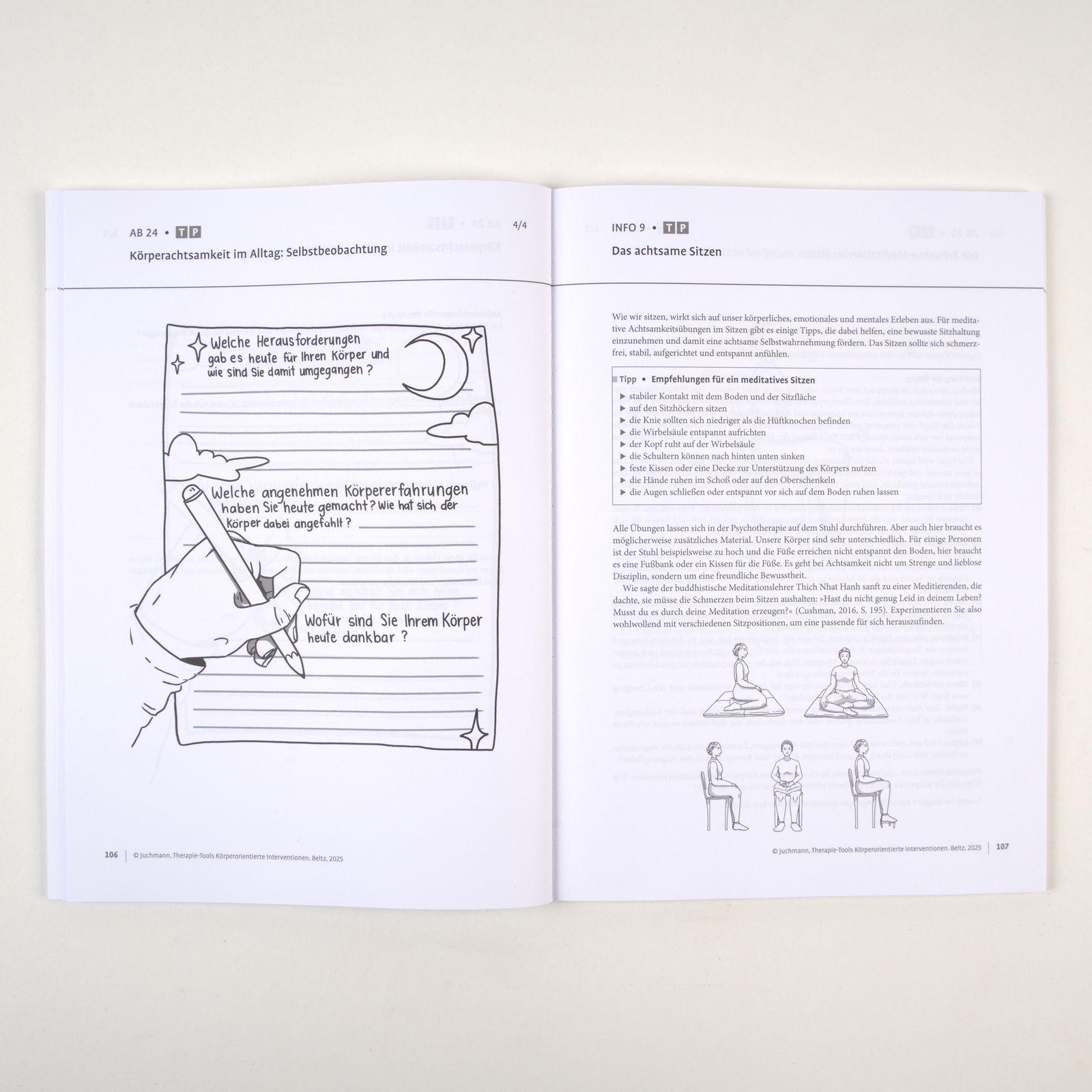 Beispielinhalt (Bild) Therapie-Tools Körperorientierte Interventionen